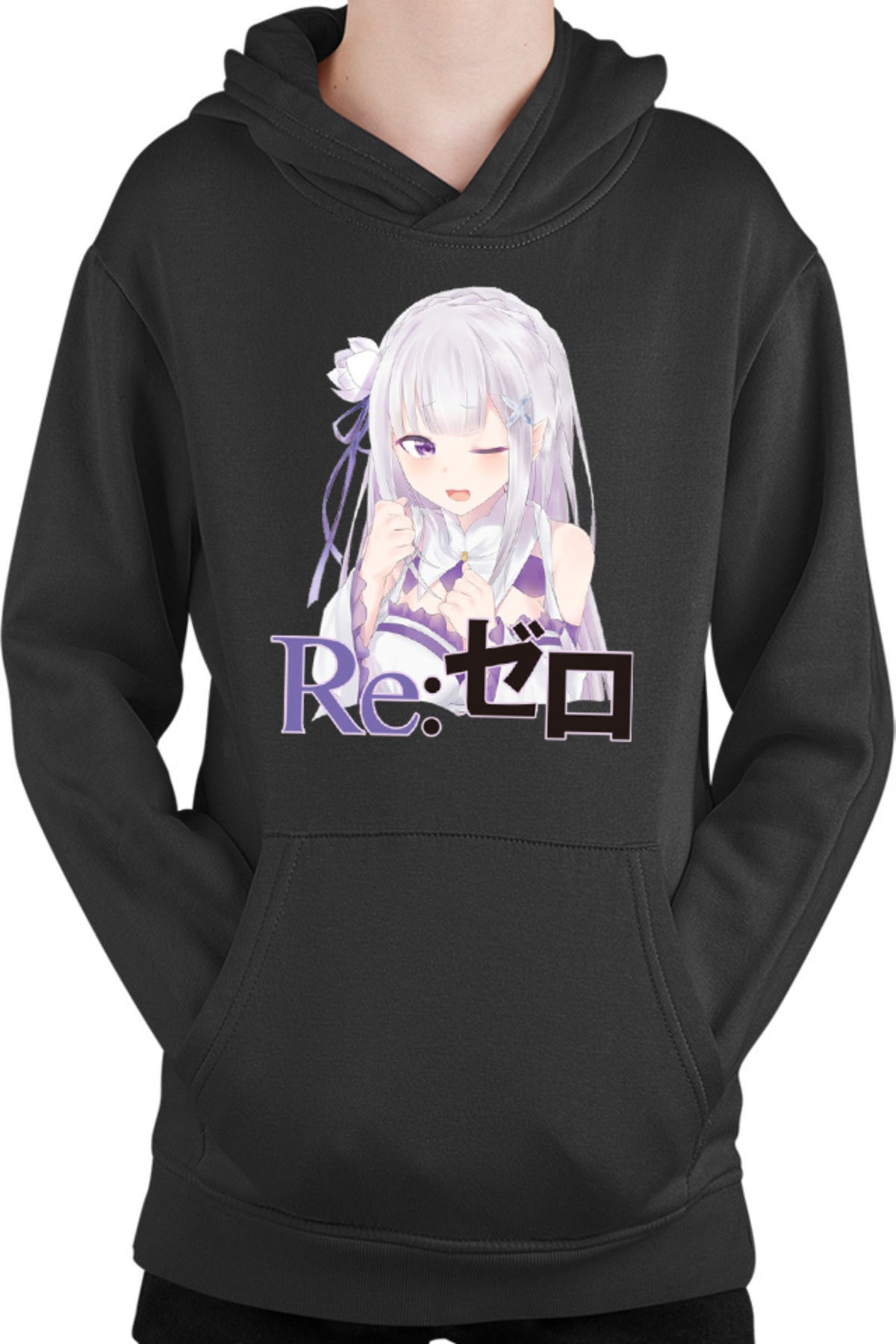 Hanorac copii Re Zero Emilia Neko Magic Princess Otaku Isekai
