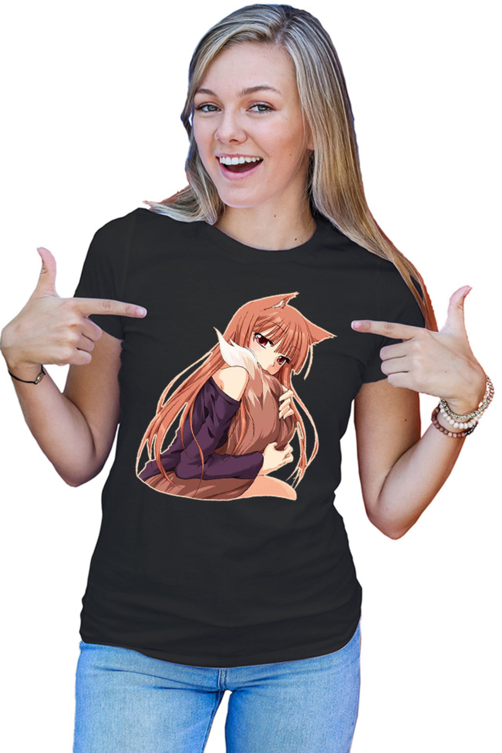 Tricou dama Spice And Wolf Holo Furry Fluffy Tail Nom