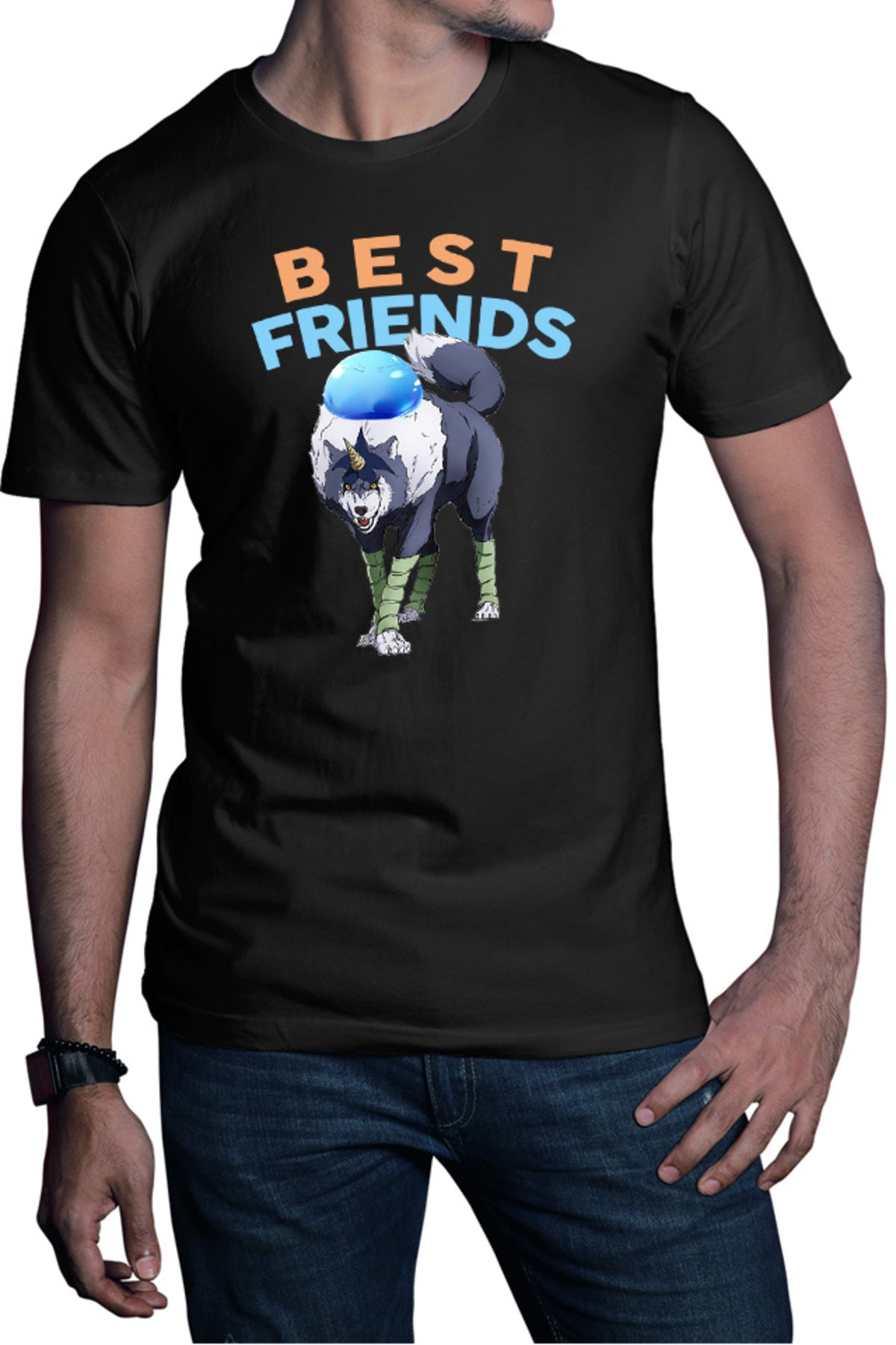Tricou barbati TenSura Slime Isekai Ranga Rinmuru Friends Dog
