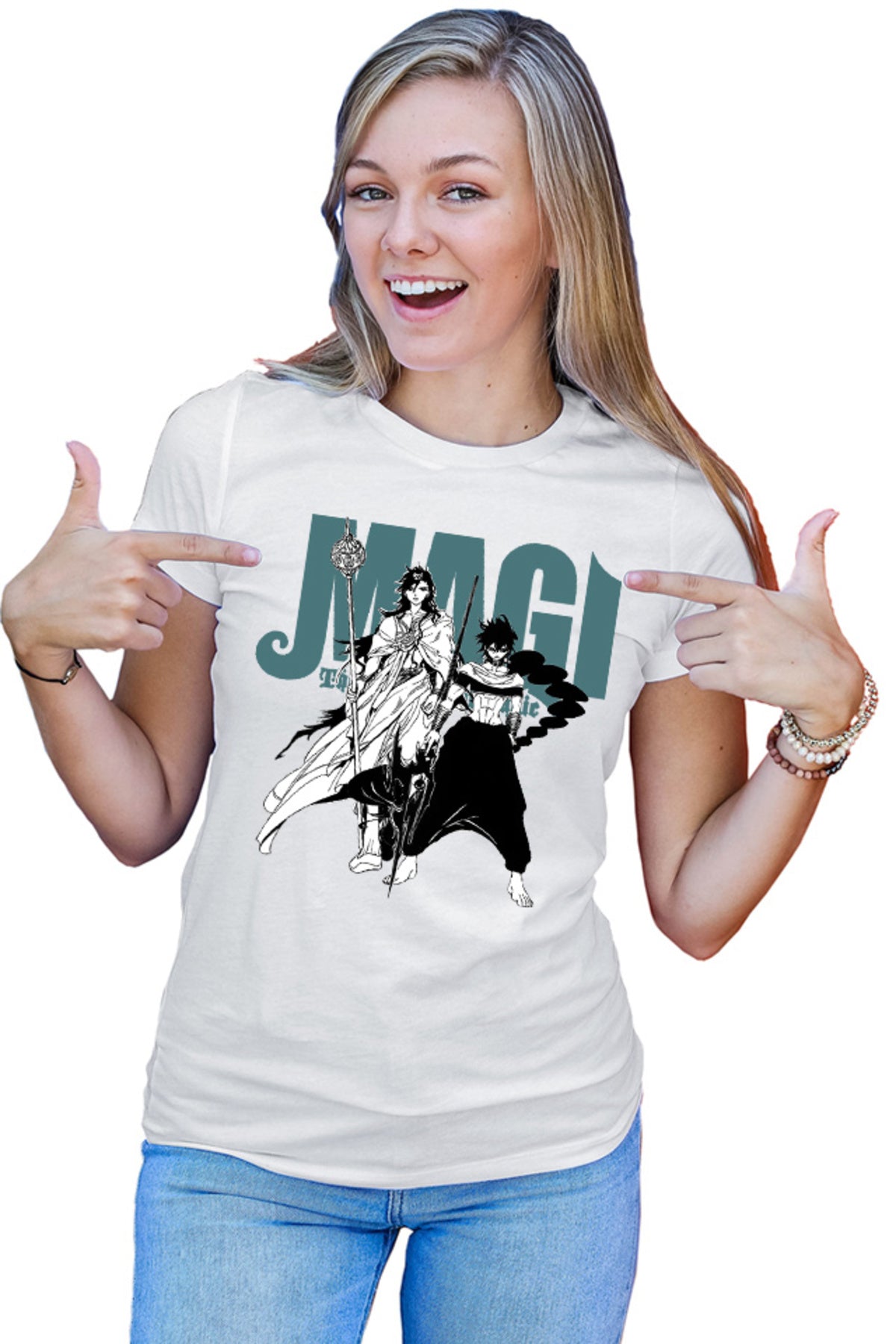Tricou dama Magi The Labyrinth of Magic Group Photo Judar Sinbad Manga Style