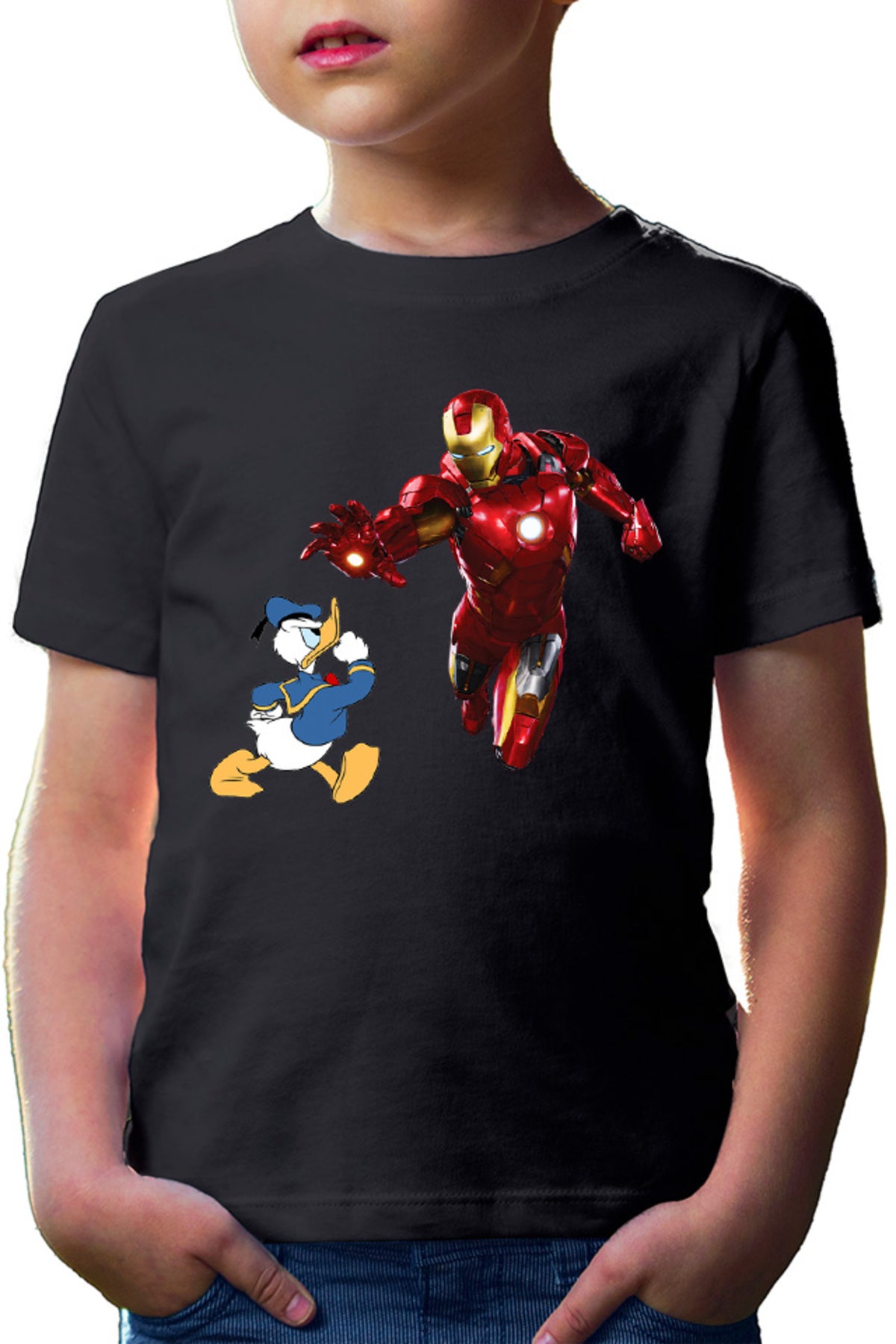 Tricou copii Ironman Donald Duck Tony Stark Save World