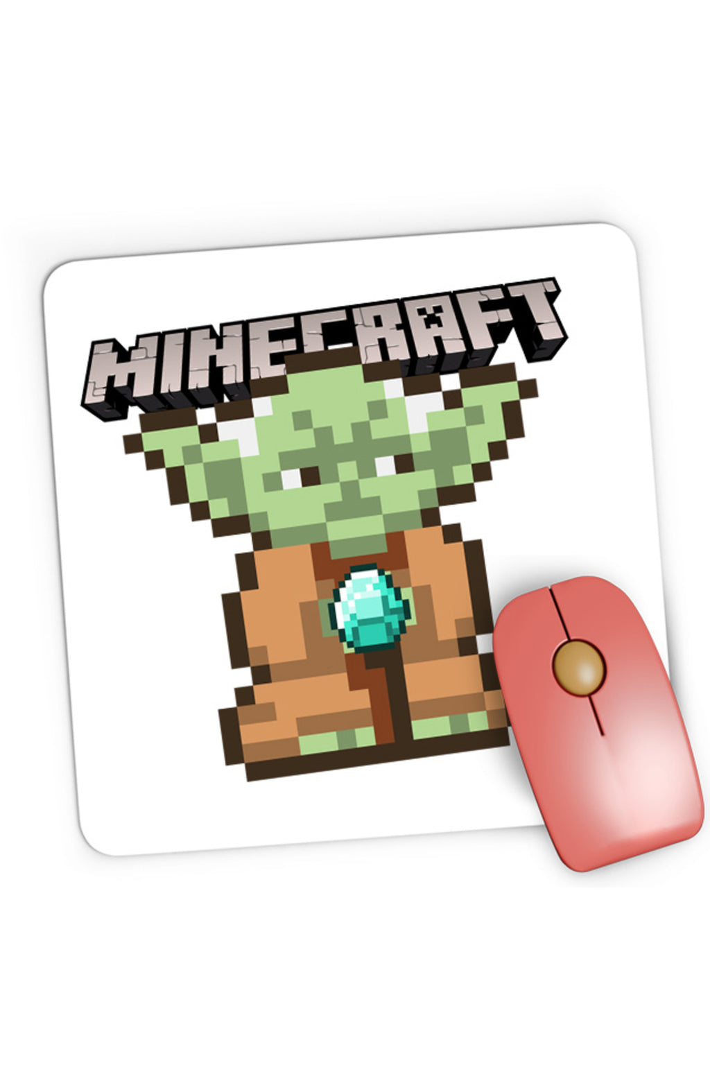 Mousepad Gaming Baby Yoda Minecraft Pixel Art Cute, 21x19 cm
