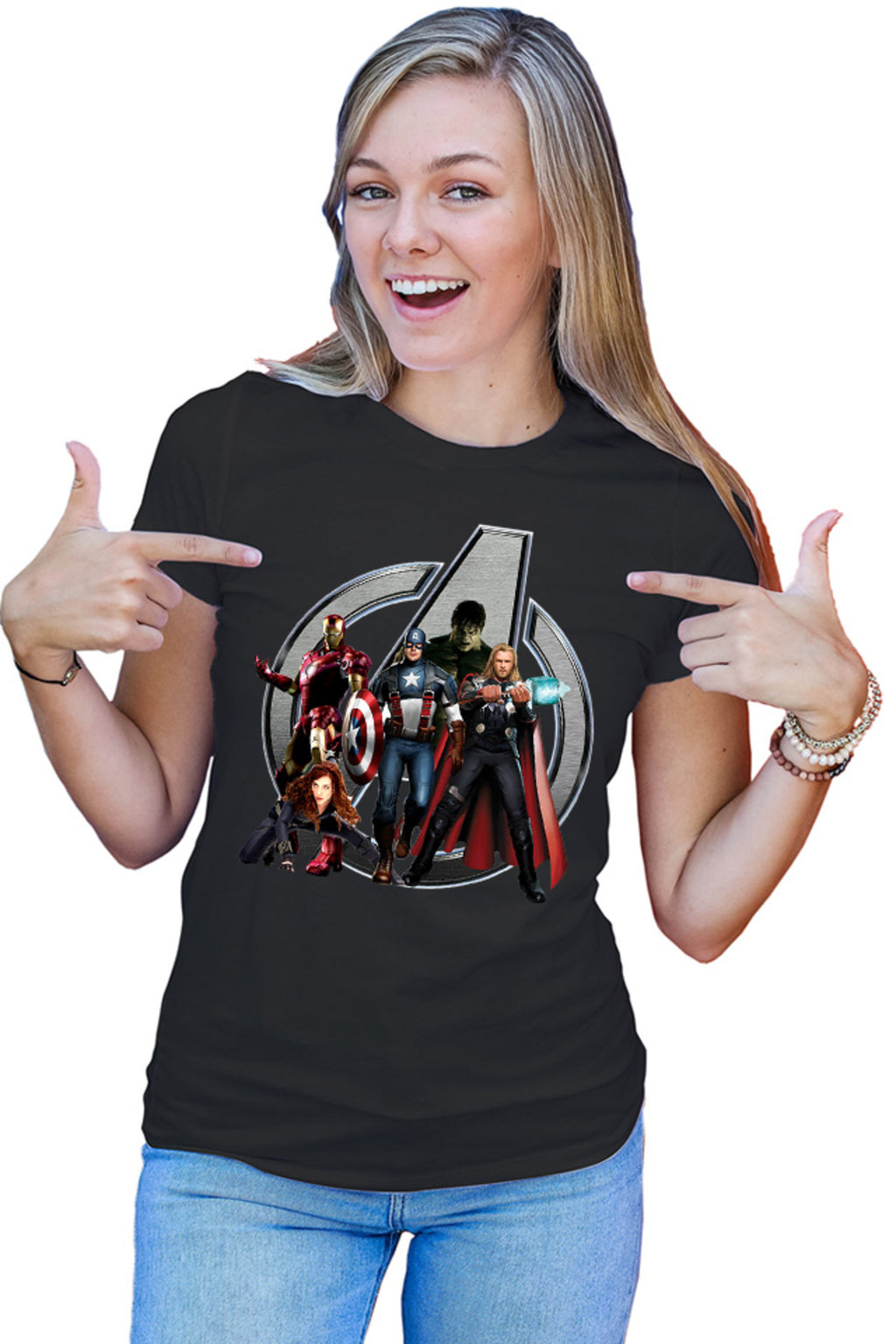 Tricou dama Thor Avangers Hulk Iron Man Captain America Allience Heroes