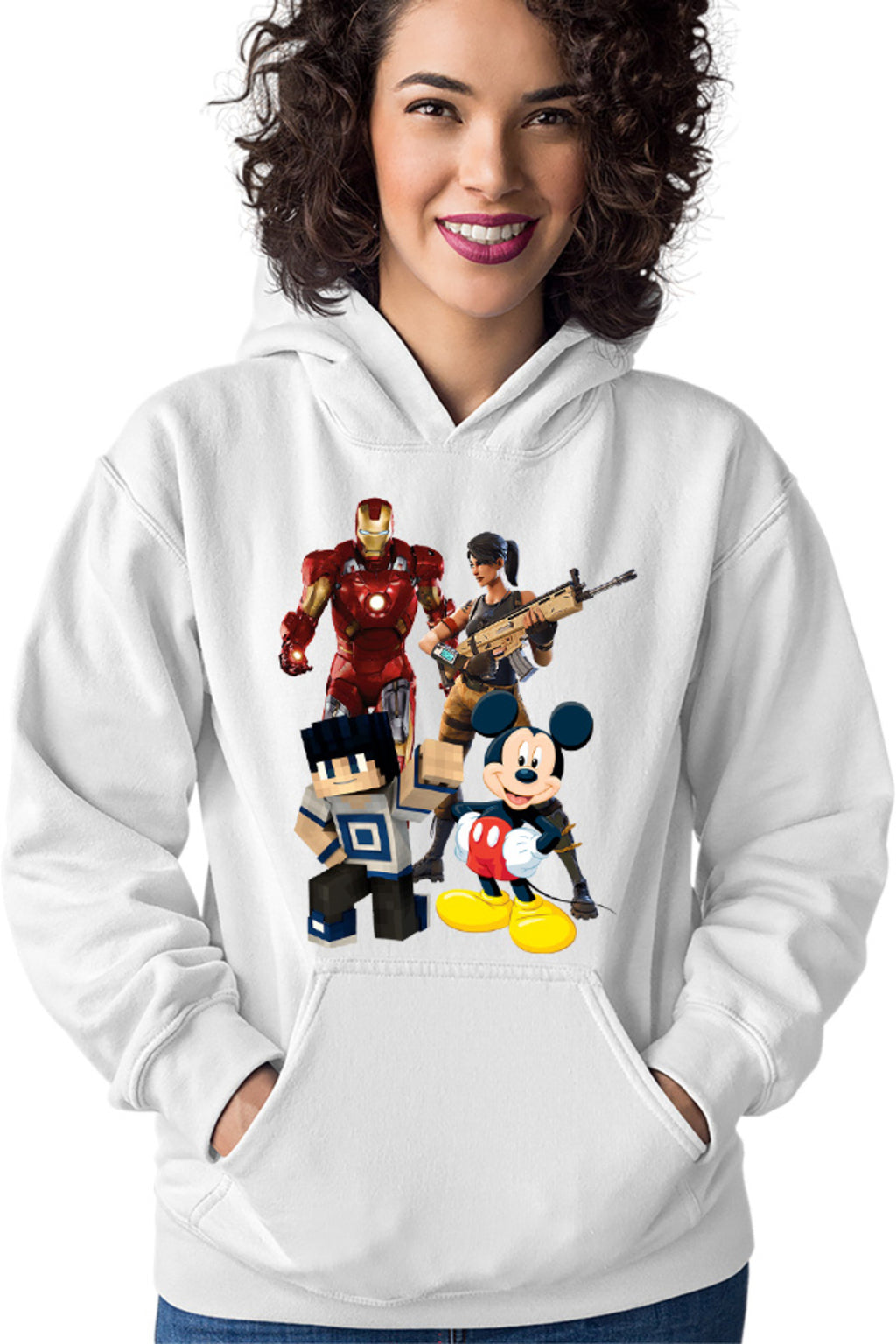 Hanorac dama Ironman Mickey Mouse Minecraft Fortnite Games