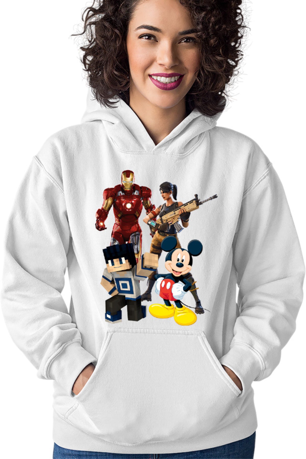 Hanorac dama Ironman Mickey Mouse Minecraft Fortnite Games