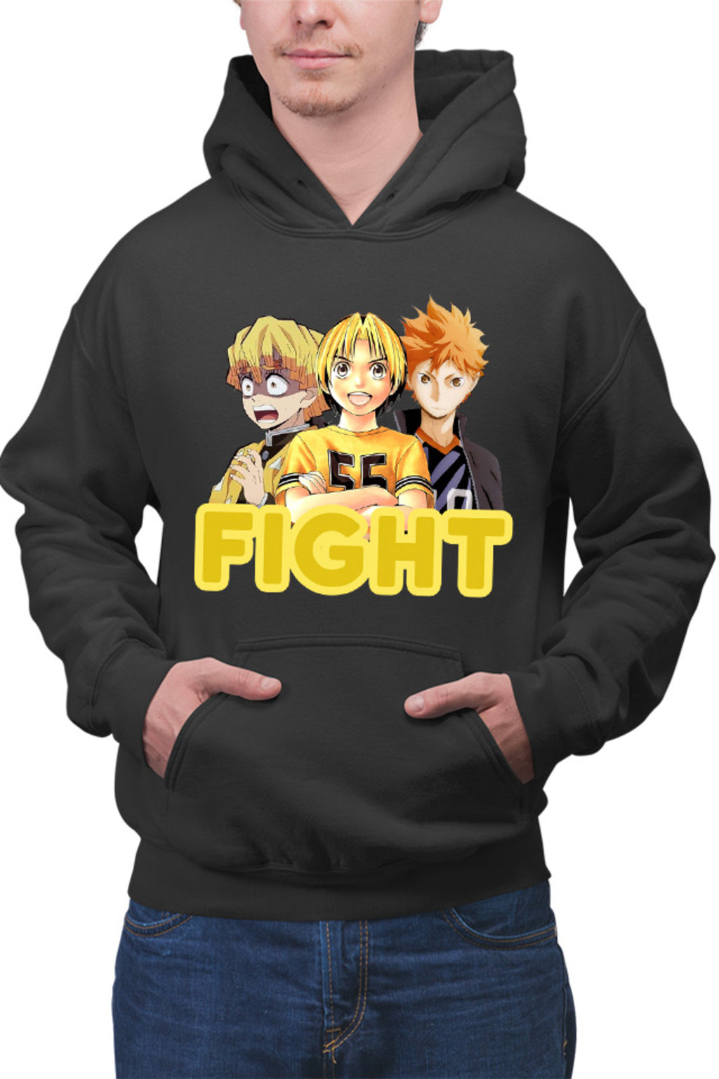 Hanorac barbati Hikaru no Go Zenitsu Kimetsu no Yaiba Haikyuu Power Otaku