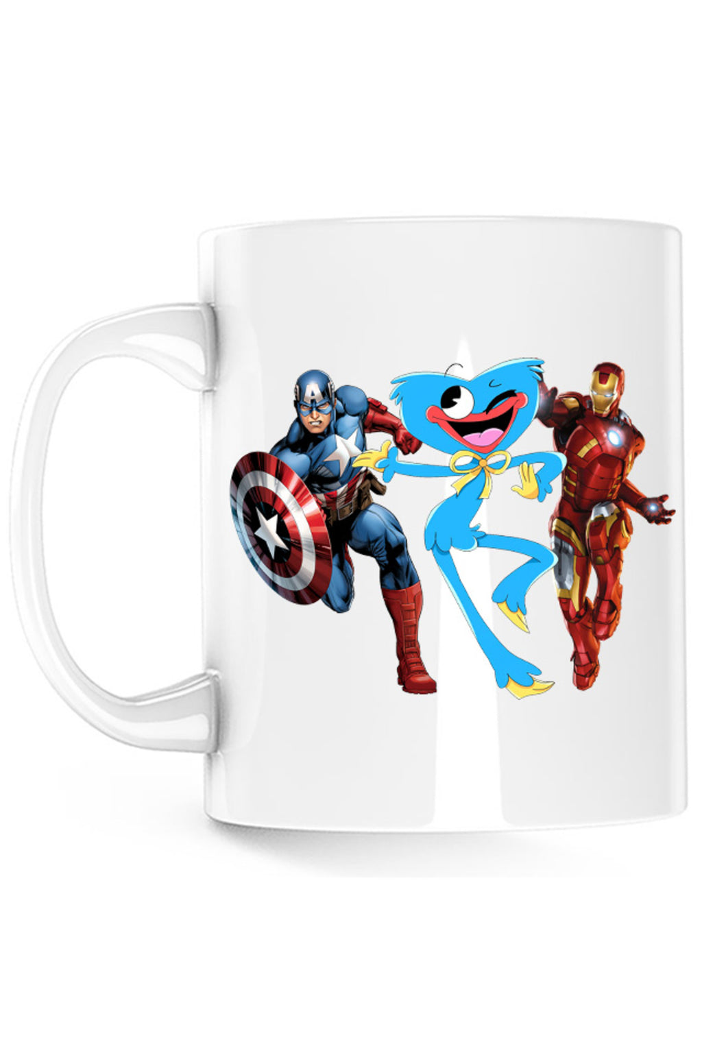 Cana Huggy Wuggy Captain America Ironman Funny Team Scary, alba, 330 ml