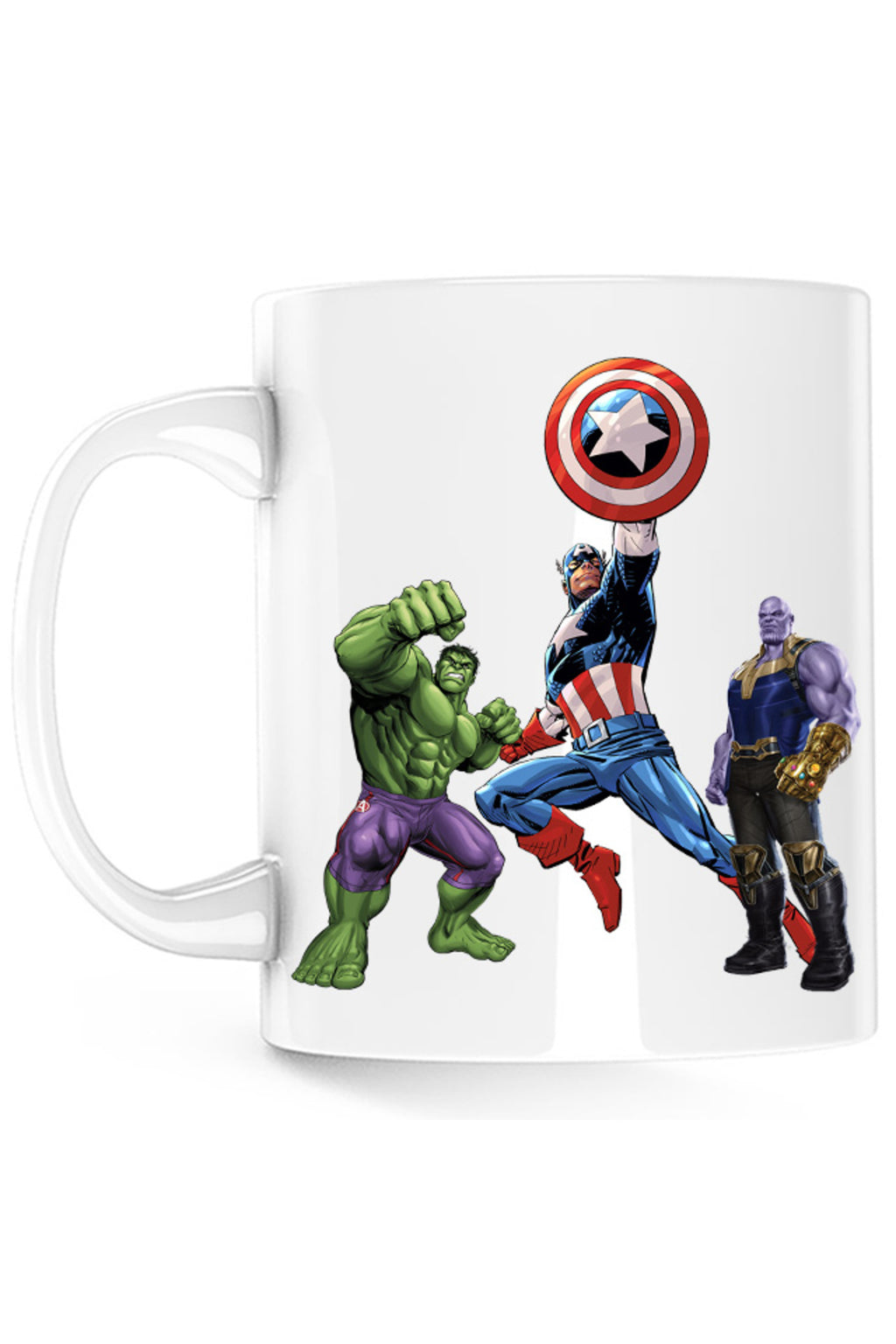 Cana Captain America Hulk Thanos Marvel Avangers Comics Cartoons, alba, 330 ml