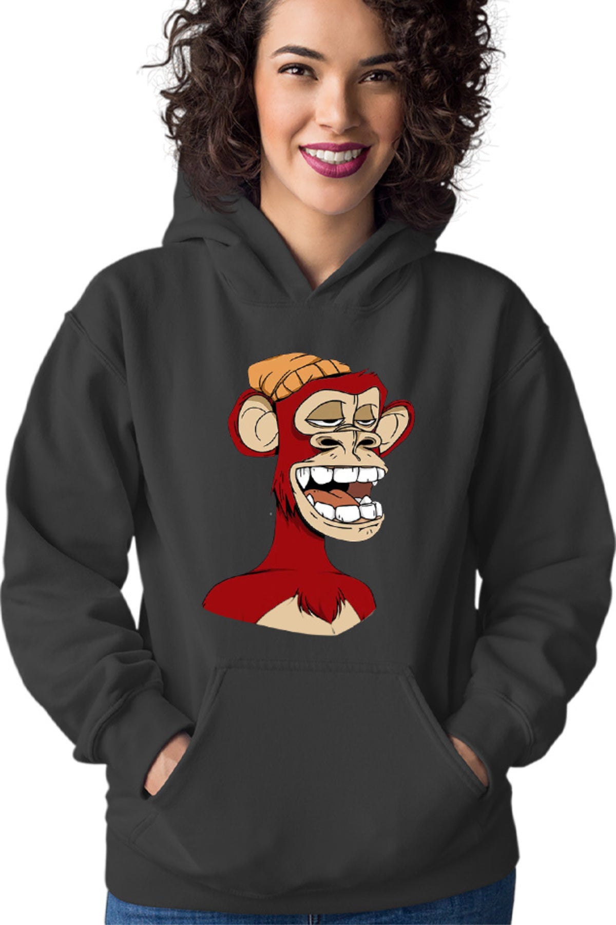 Hanorac dama NFT Monkey Artist Brilliant Idea Concept Block Chain