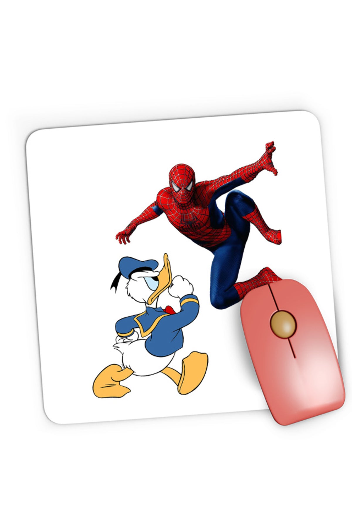 Mousepad Gaming Donald Duck Spiderman Web Marvel DC Disney Angry, 21x19 cm