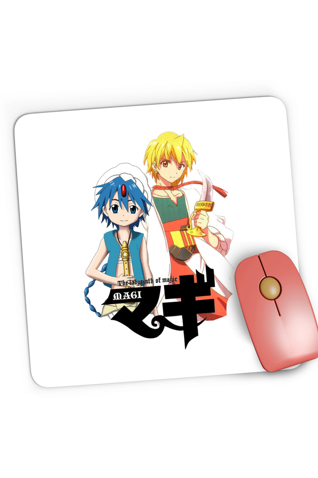 Mousepad Gaming Magi The Labyrinth of Magic Aladin Alibaba Flute Sword, 21x19 cm