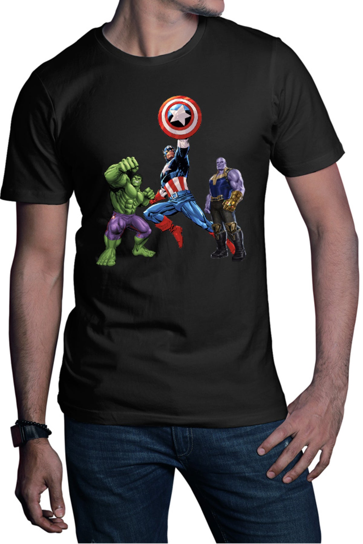 Tricou barbati Captain America Hulk Thanos Marvel Avangers Comics Cartoons