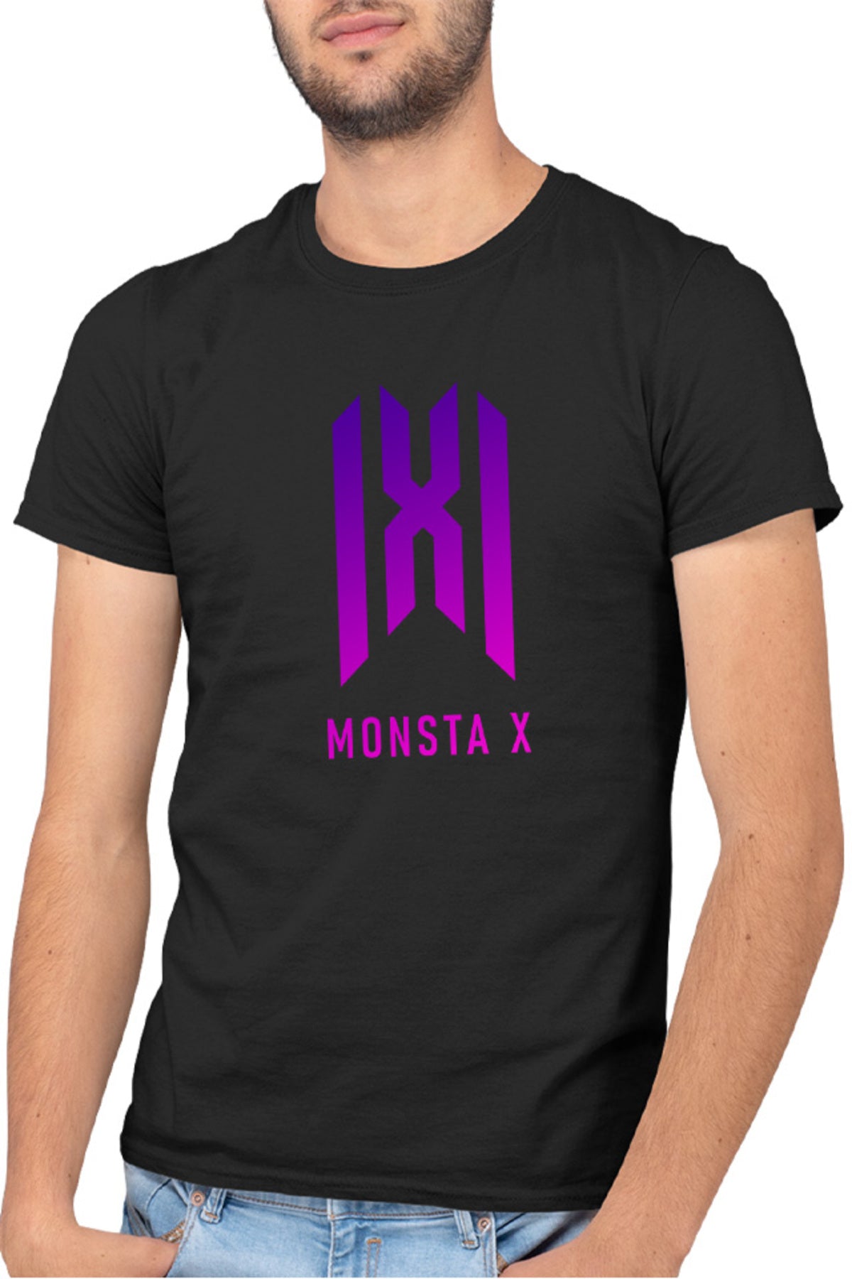 Tricou barbati Monsta X Logo Merch K-Pop Album New Come Back