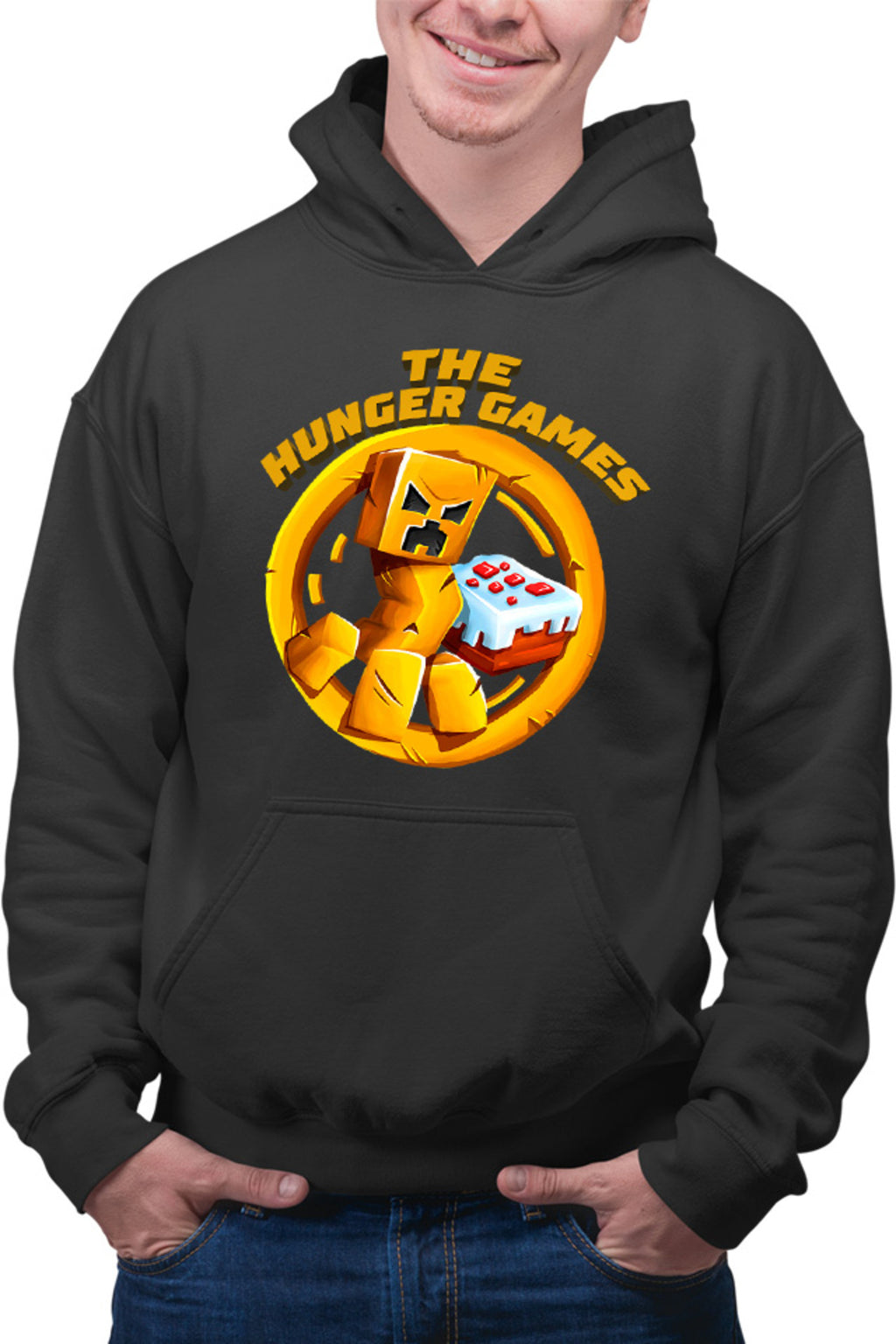 Hanorac barbati The Hunger Games Minecraft Logo Cake Creeper