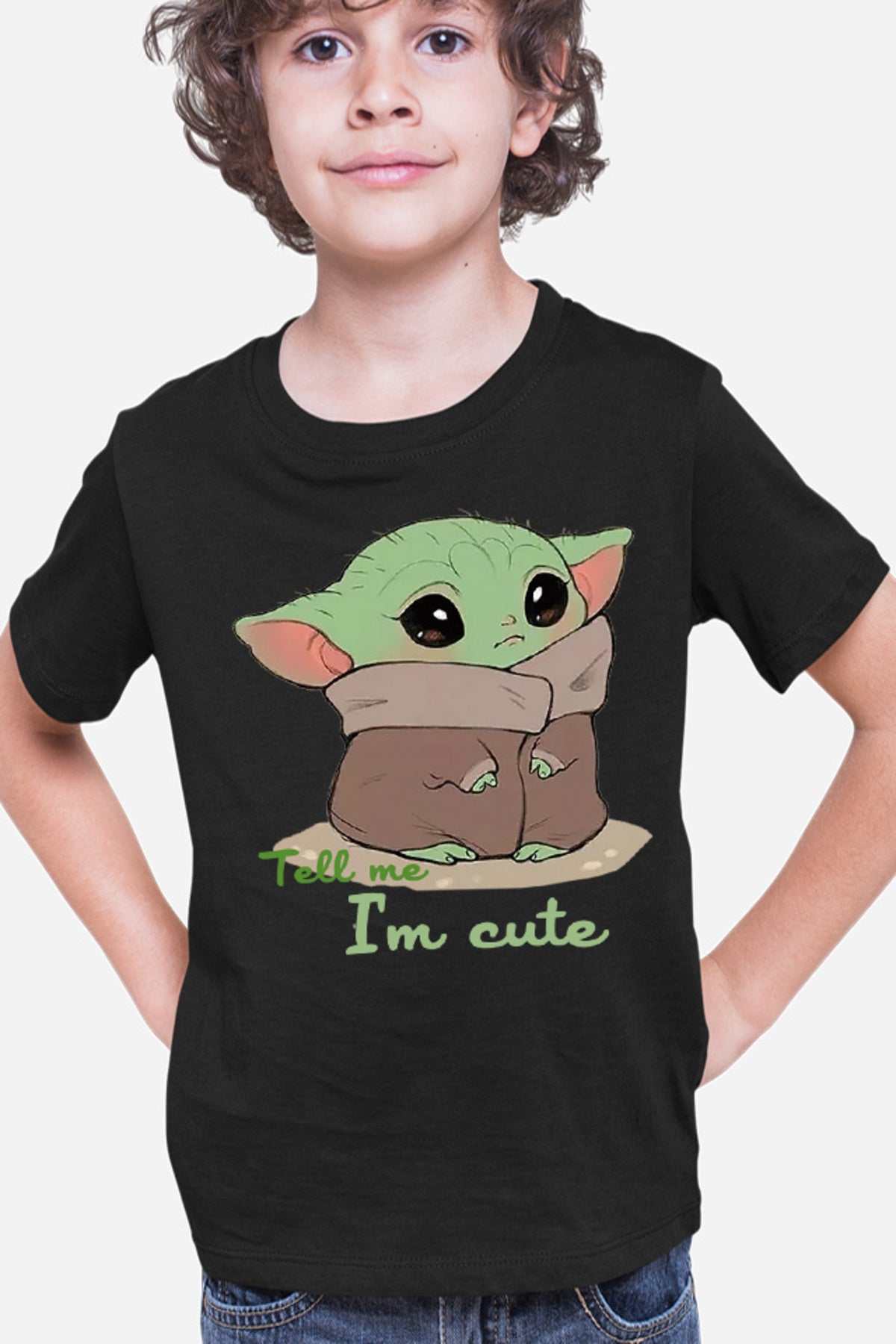 Tricou copii Baby Yoda Angry Cute Mondorian