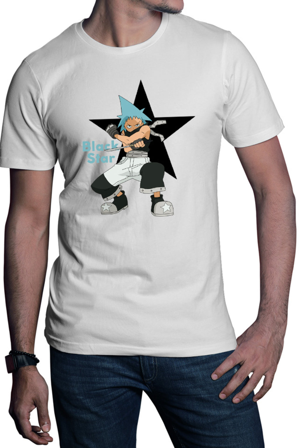 Tricou barbati Soul Eater Black Star Otaku Fight Pose Spirit Trap