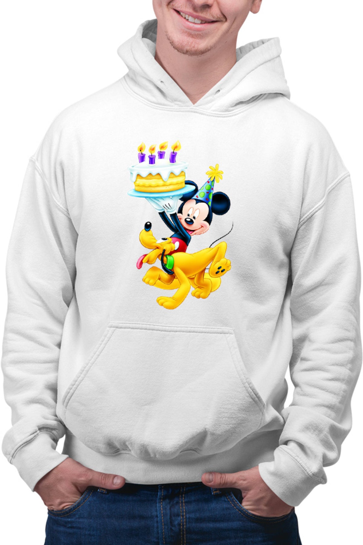 Hanorac barbati Mickey Mouse Puppy Happy Birthday