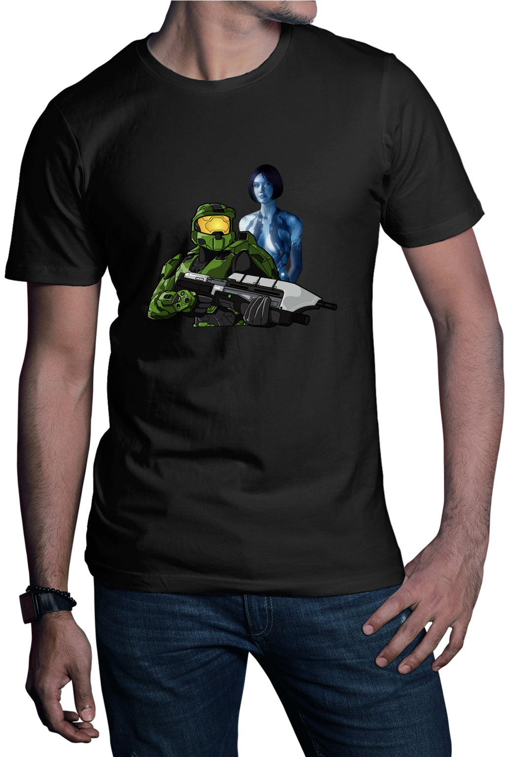 Tricou barbati Halo The Master Chief Spartan Cortana Guardian