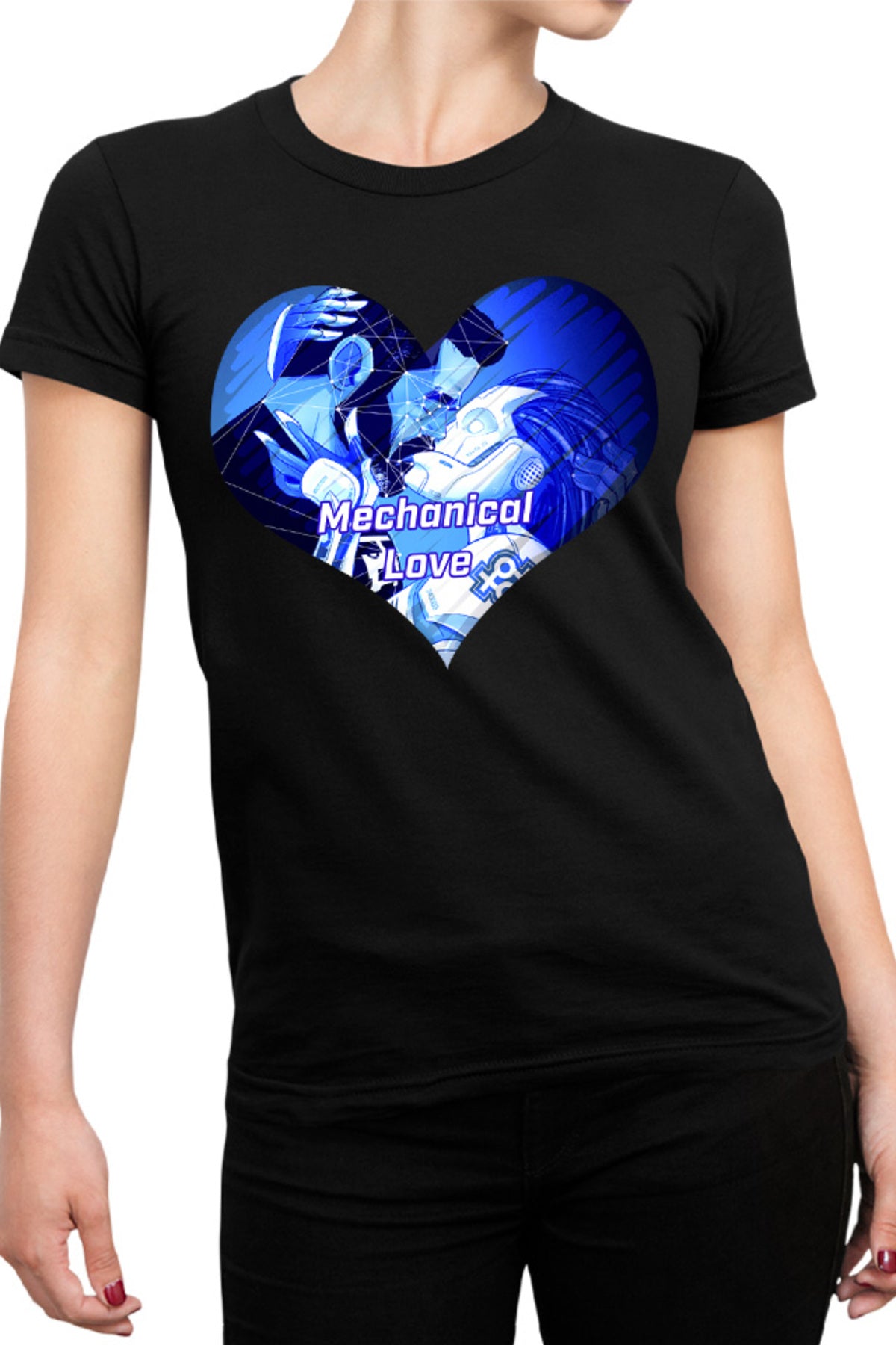 Tricou dama NFT XOXO Heart Robot Cyber Human Artificial
