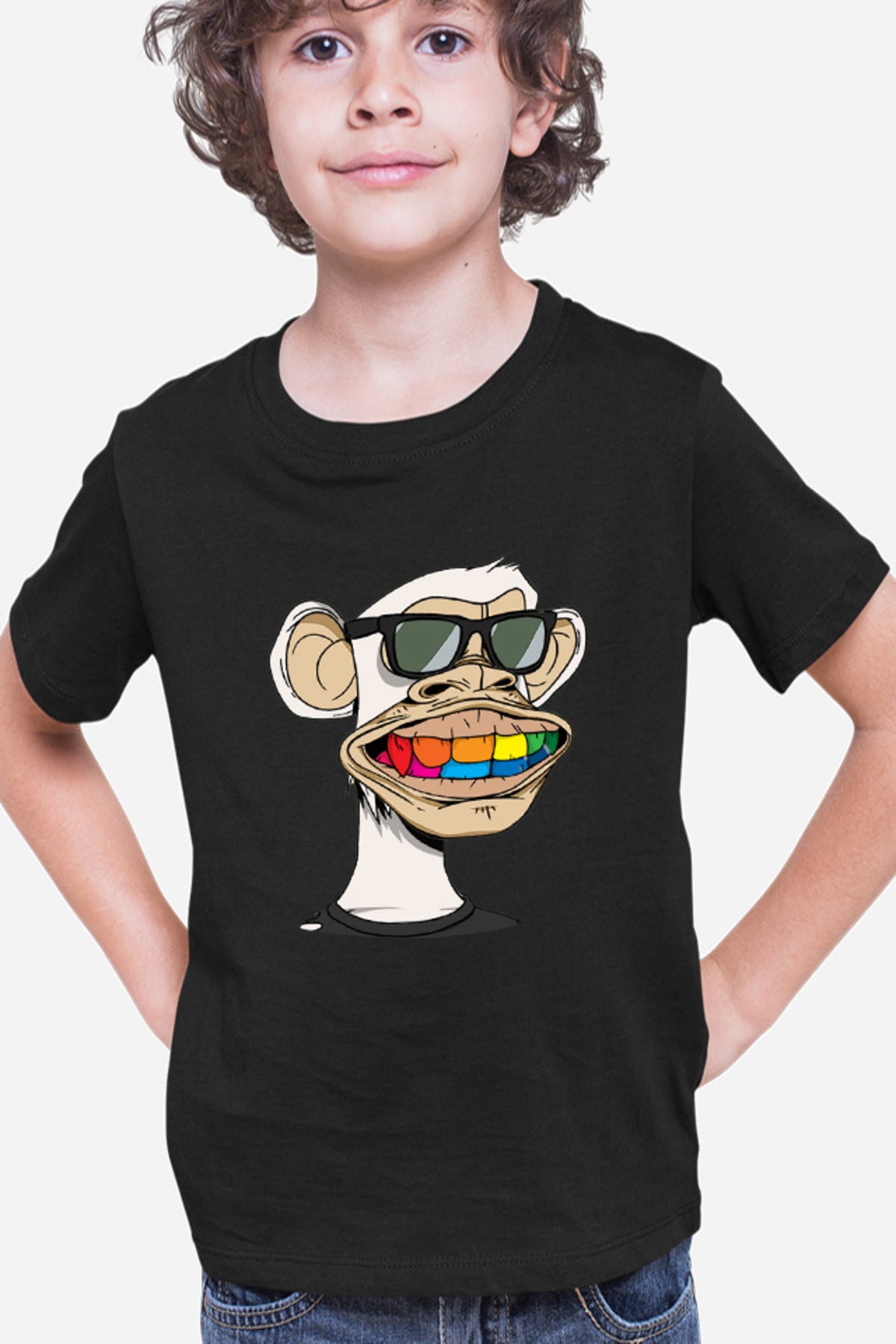 Tricou copii NFT Monkey Sell Online Art Colors Humanoid