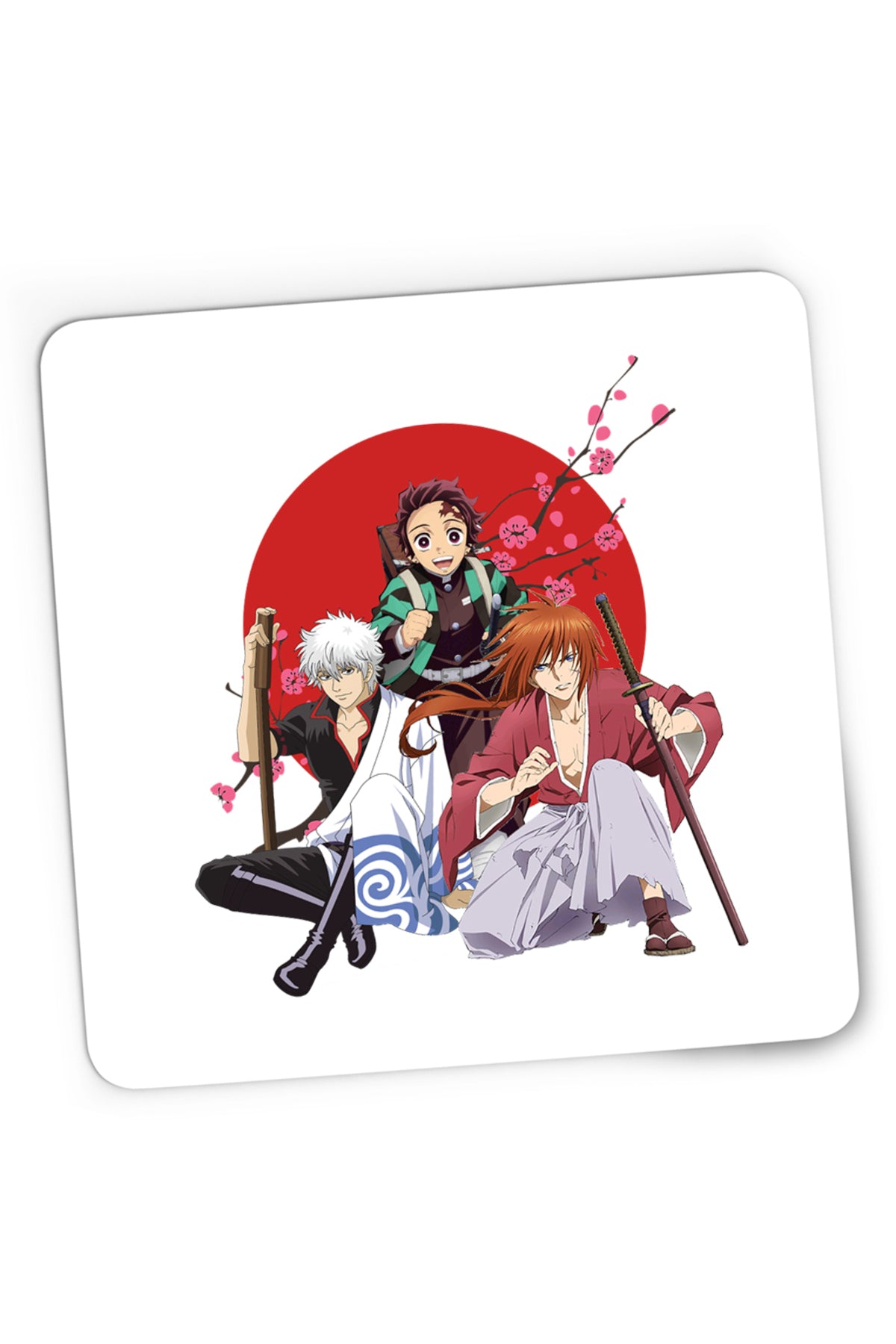 Mousepad Gaming Rurouni Kenshin Samurai Sakura Trio Harakiri, 21x19 cm