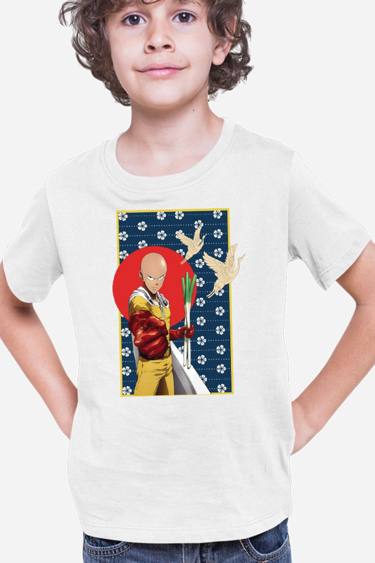 Tricou copii One-Punch Man Japanese Pattern Flag Bird