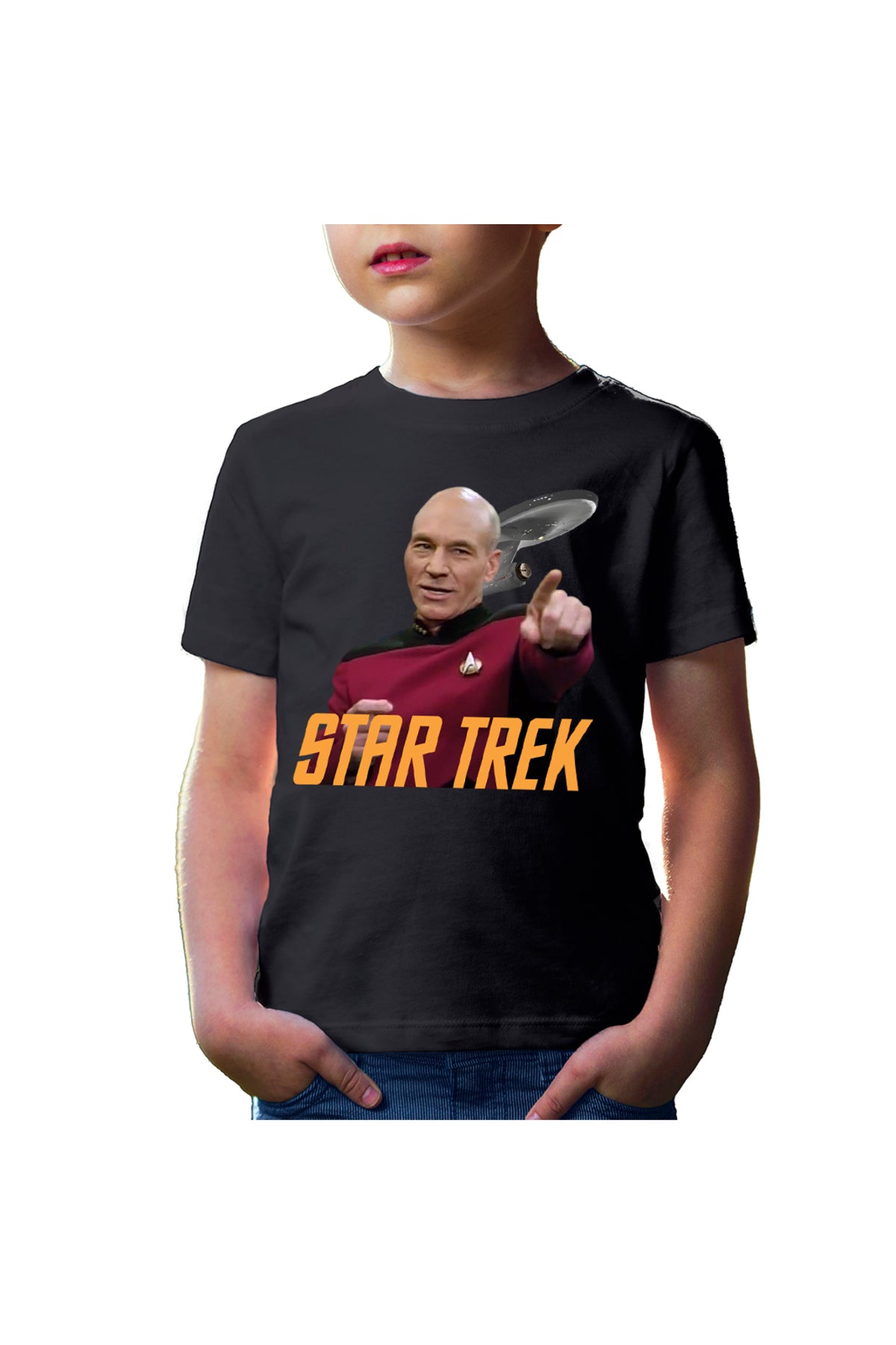 Tricou copii Star Trek Jean-Luc Picard Voyager Starship