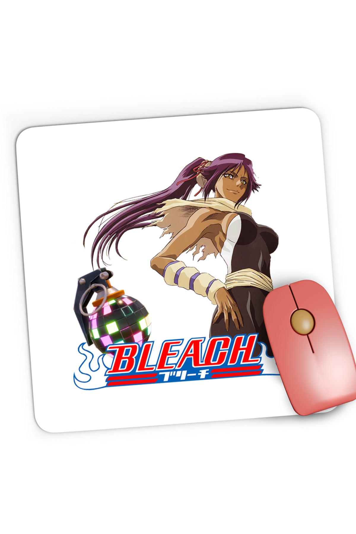 Mousepad Gaming Bleach Yoruichi Shihouin Fortnite Magenta Bomb, 21x19 cm