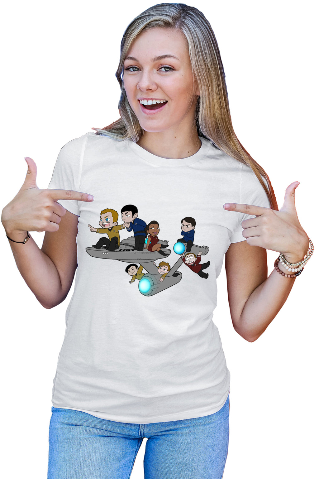 Tricou dama Star Trek Kirk Spock Enterprise Timeline