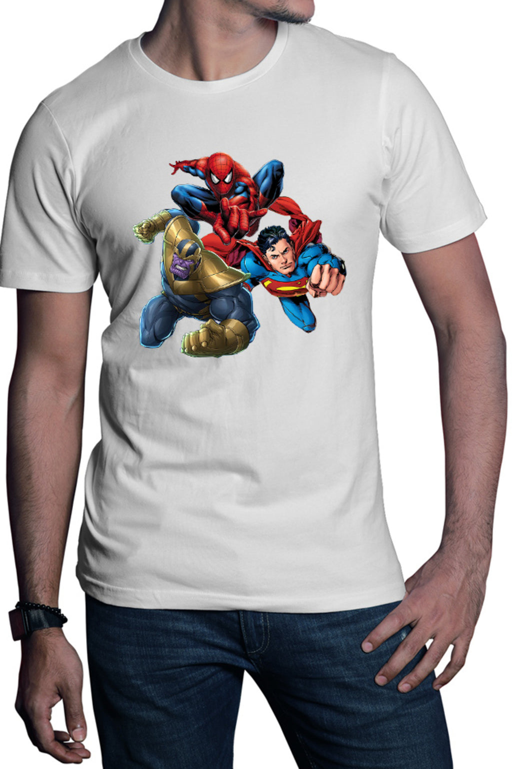Tricou barbati Thanos Superman Spiderman Hero Gems Avangers