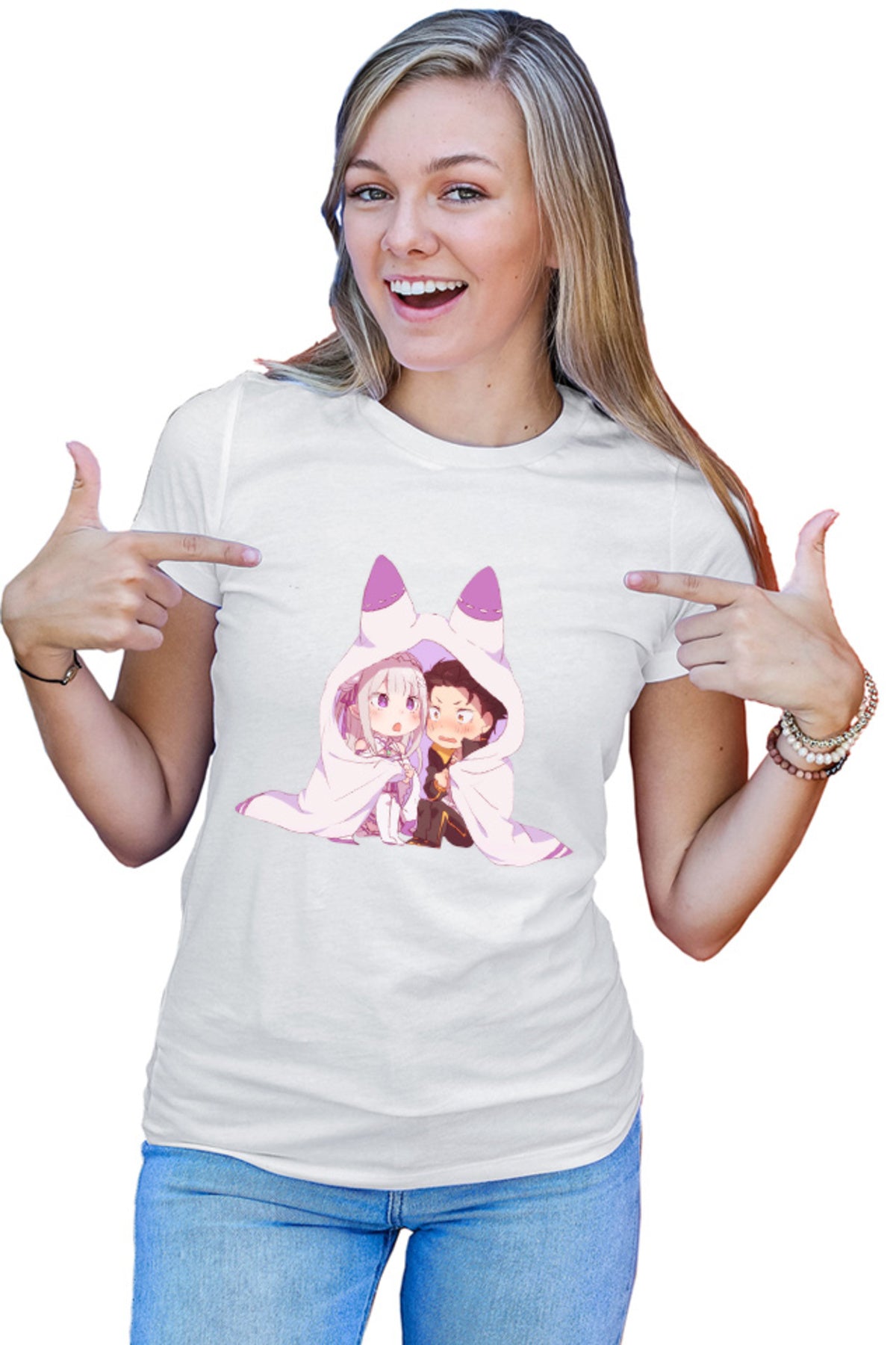 Tricou dama Re Zero Subaru Emilia Best Waifu Magic Another World