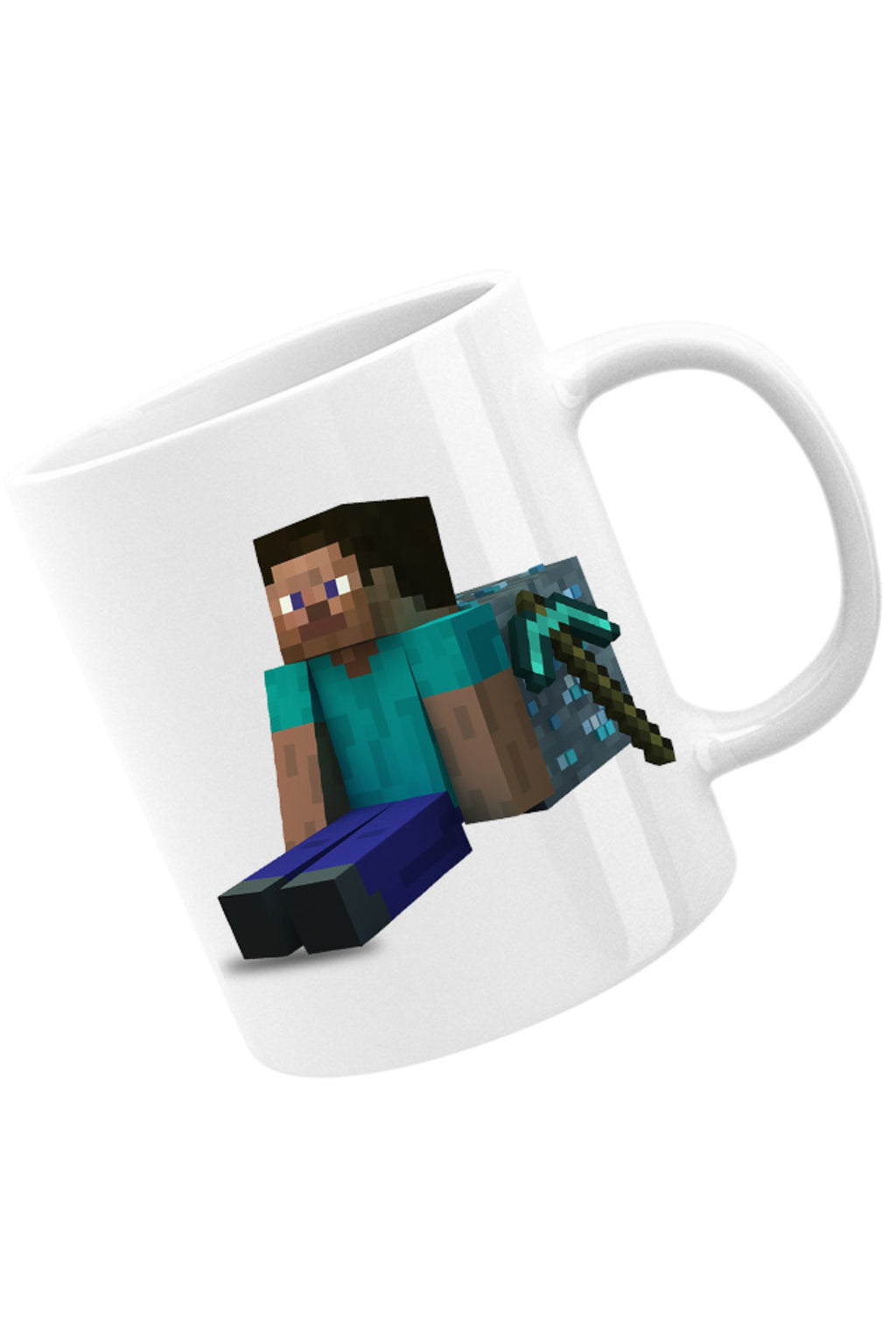 Cana Minecraft Diamond Cube Pickaxe Mining Sit Steve, alba, 330 ml