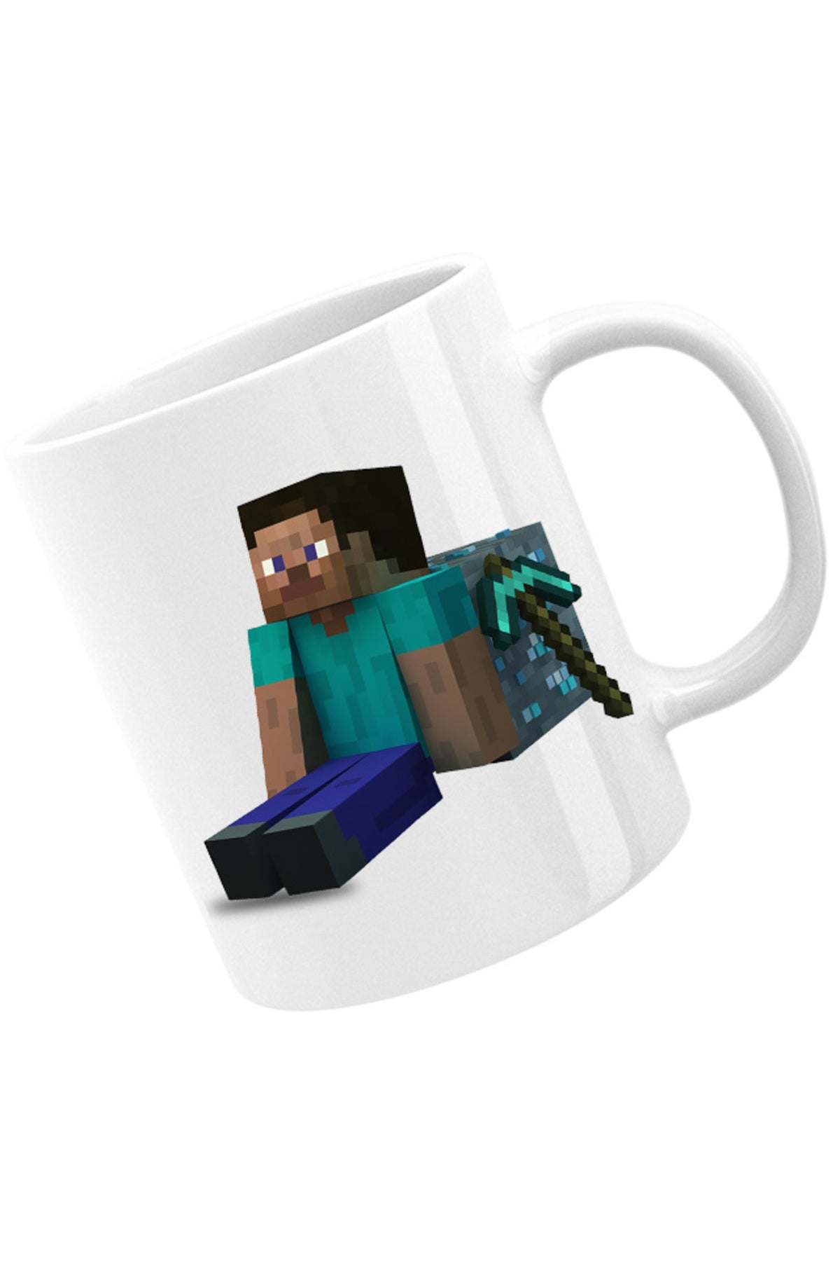 Cana Minecraft Diamond Cube Pickaxe Mining Sit Steve, alba, 330 ml