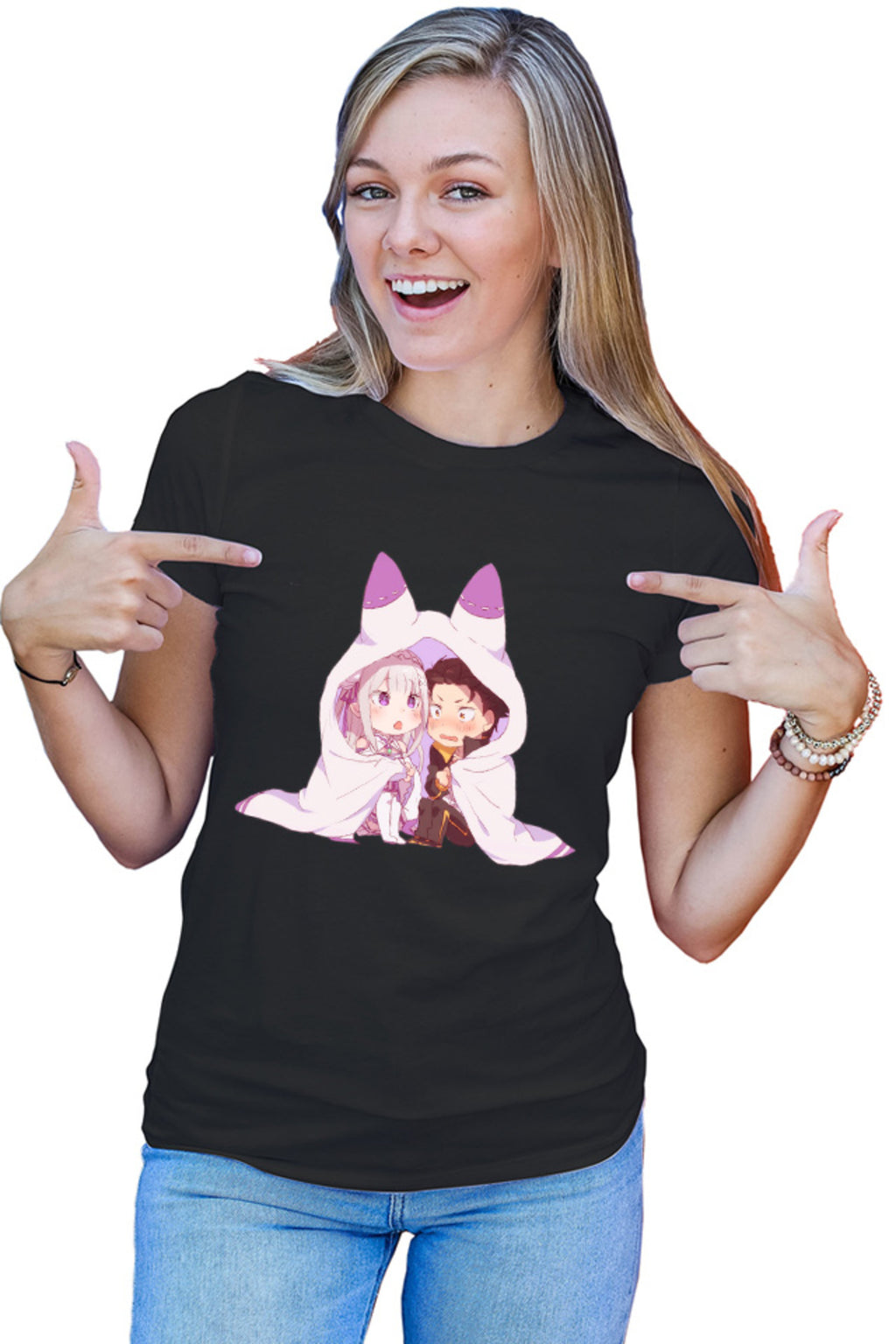 Tricou dama Re Zero Subaru Emilia Best Waifu Magic Another World