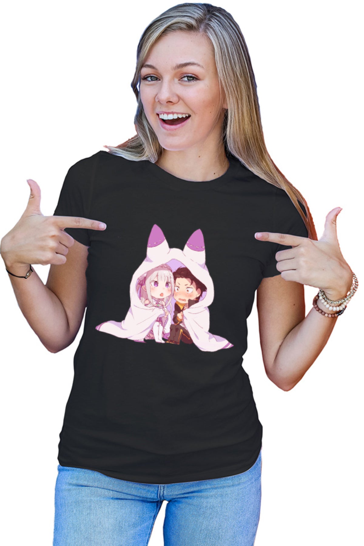 Tricou dama Re Zero Subaru Emilia Best Waifu Magic Another World