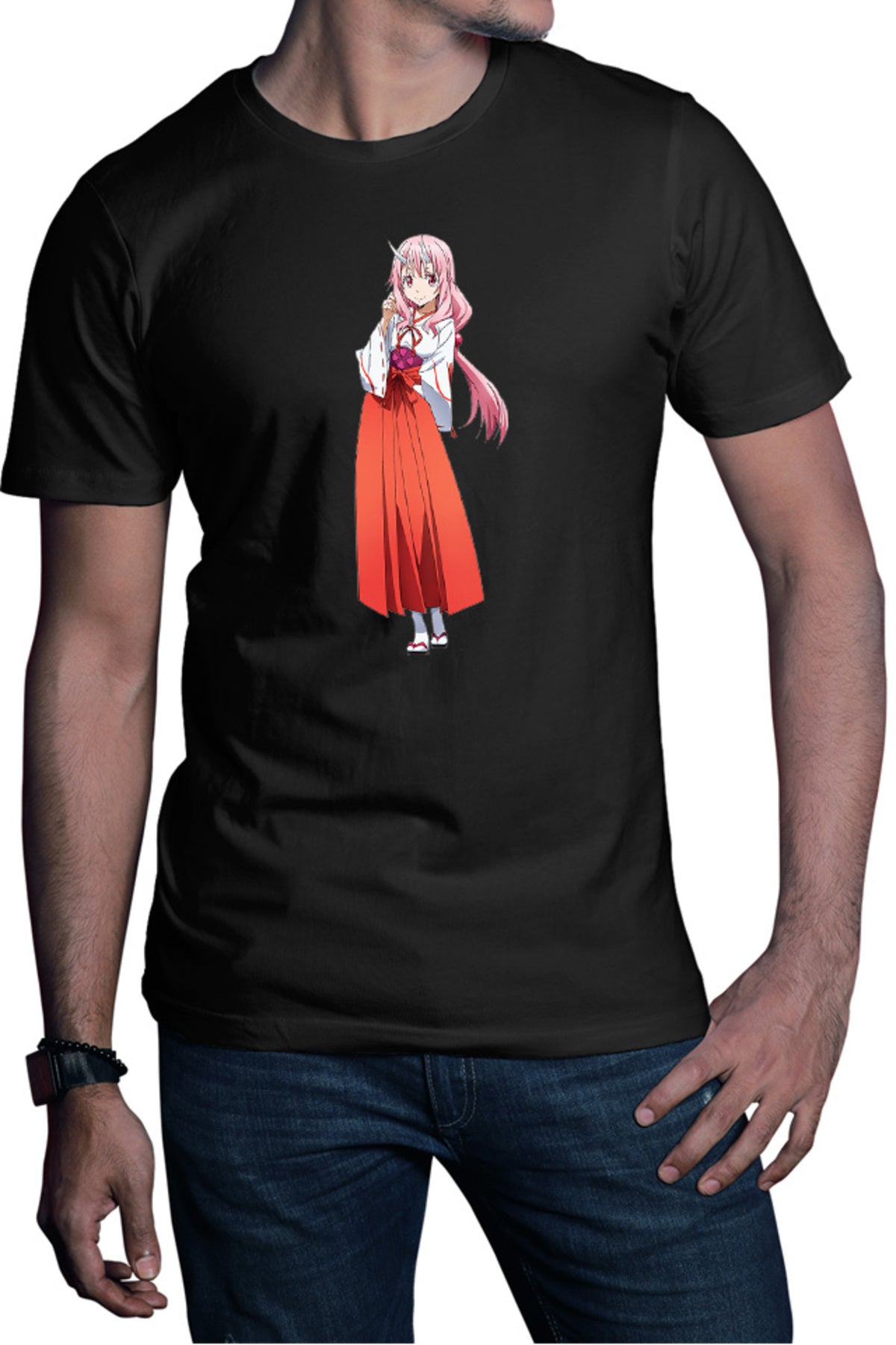 Tricou barbati That Time I Got Slime Isekai Shuna Shrine Maiden