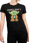 Tricou dama Baby Yoda Minecraft Pixel Art Cute
