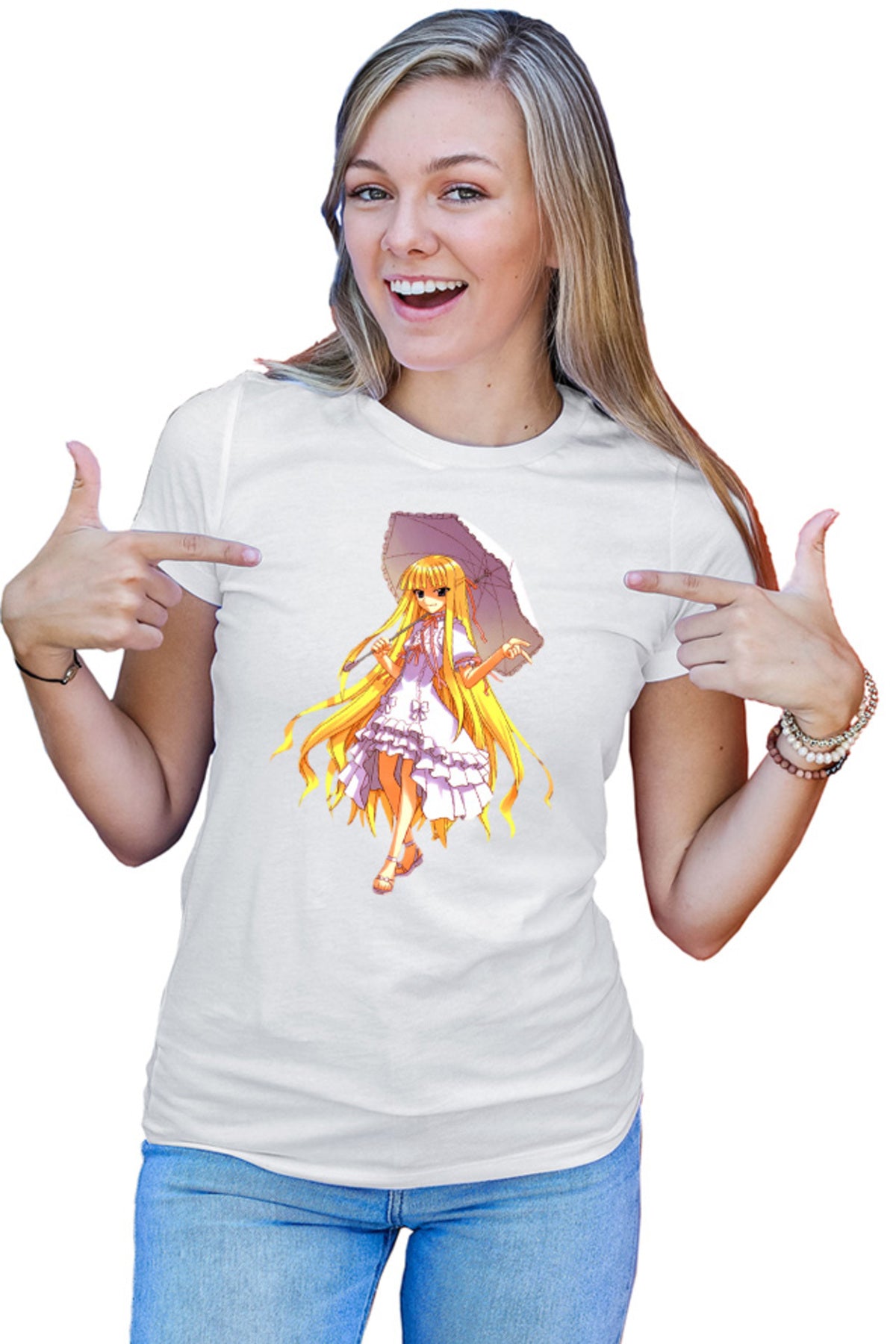 Tricou dama UQ Holder McDowell Cute Anime Girl Action Blonde