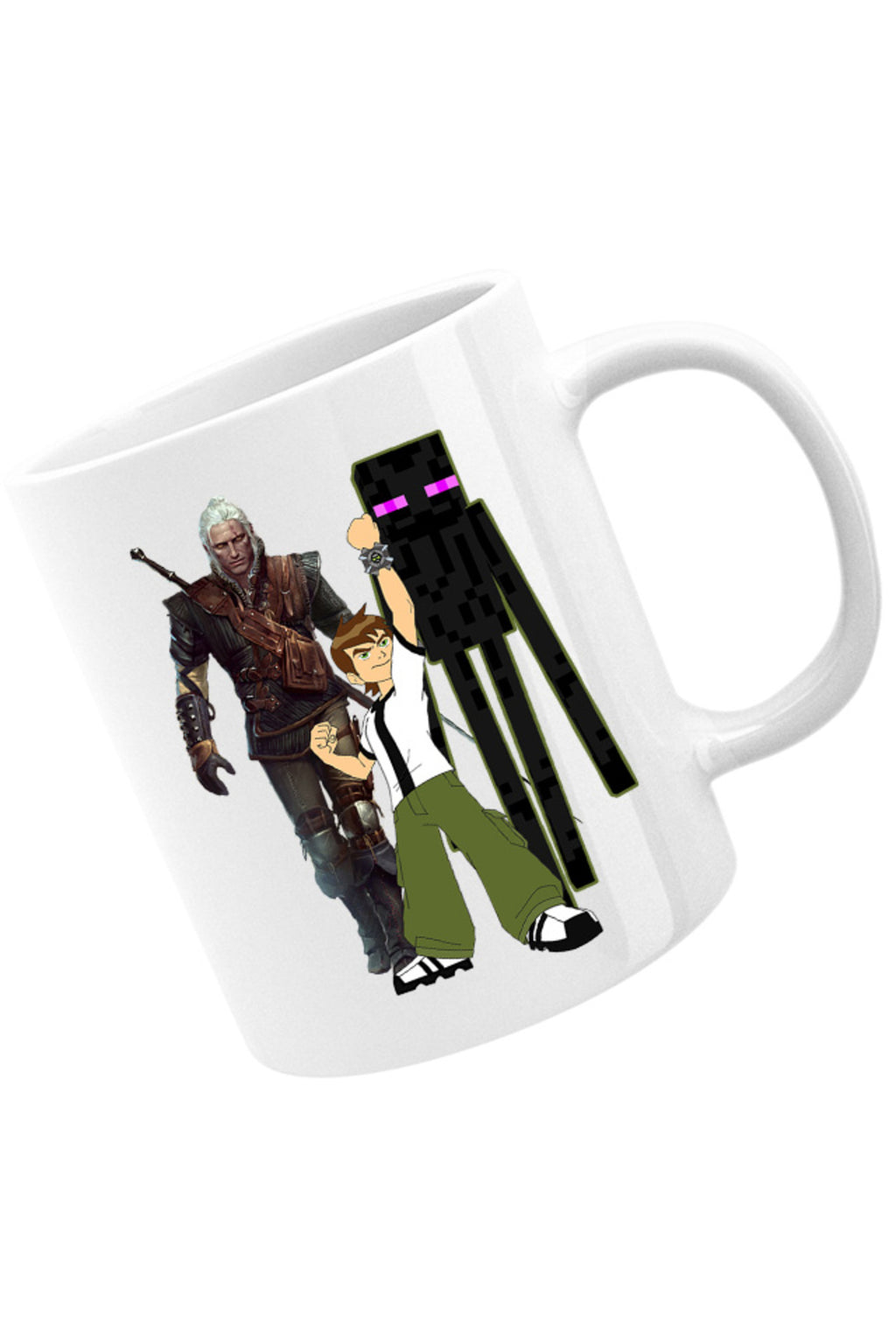 Cana Ben 10 Watch Minecraft Enderman Witcher Gerald Sword, alba, 330 ml