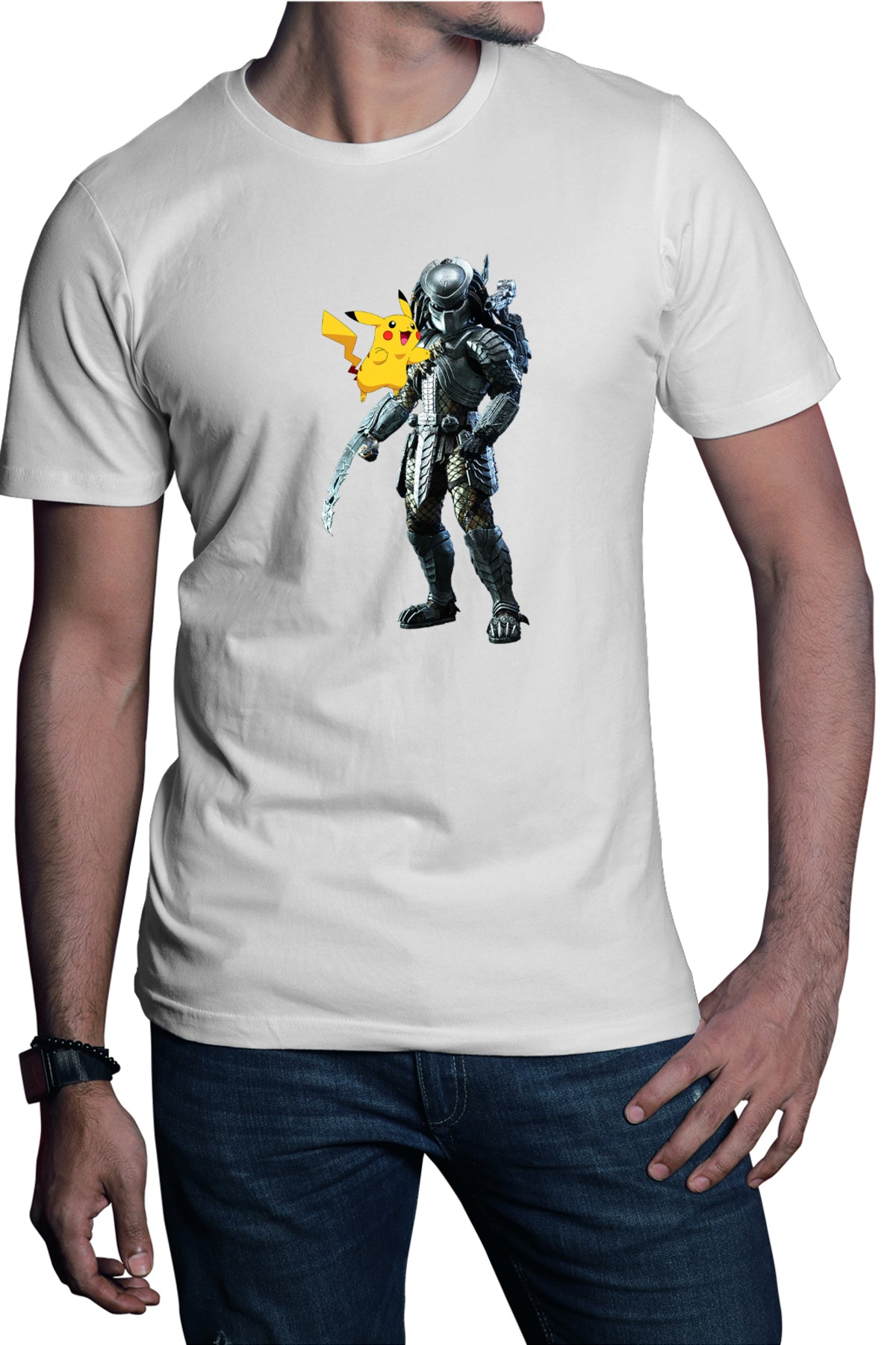 Tricou barbati Predator Vs Alien Pikachu Pokemon Mania