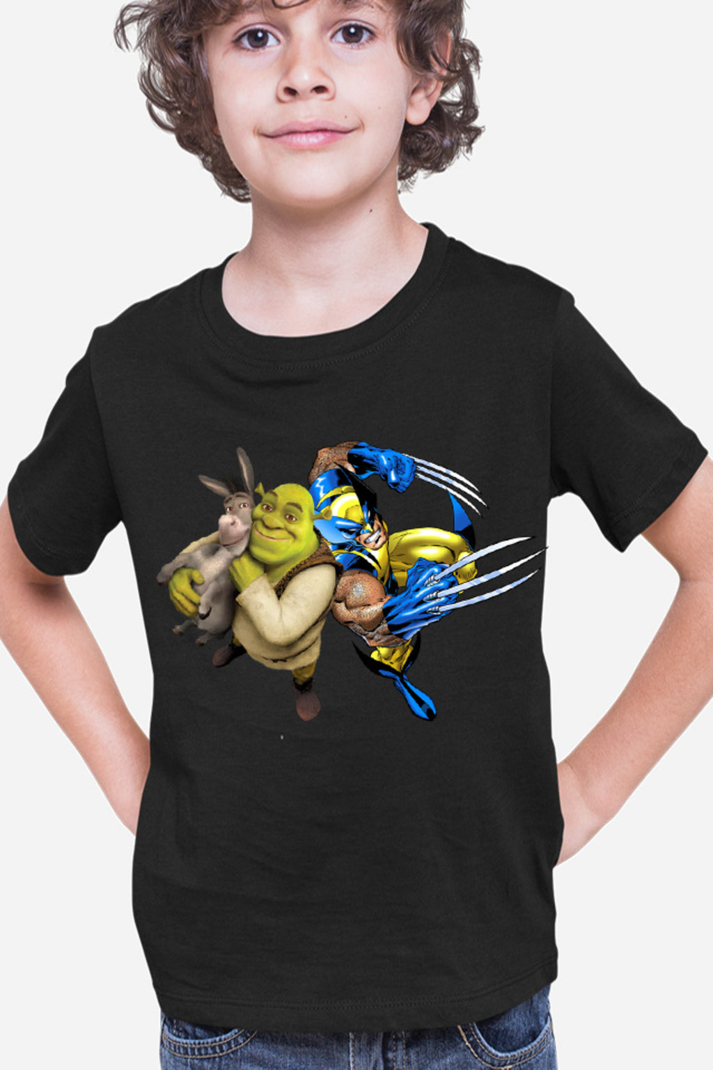 Tricou copii Shrek Wolverine Donkey Marvel Comic Books