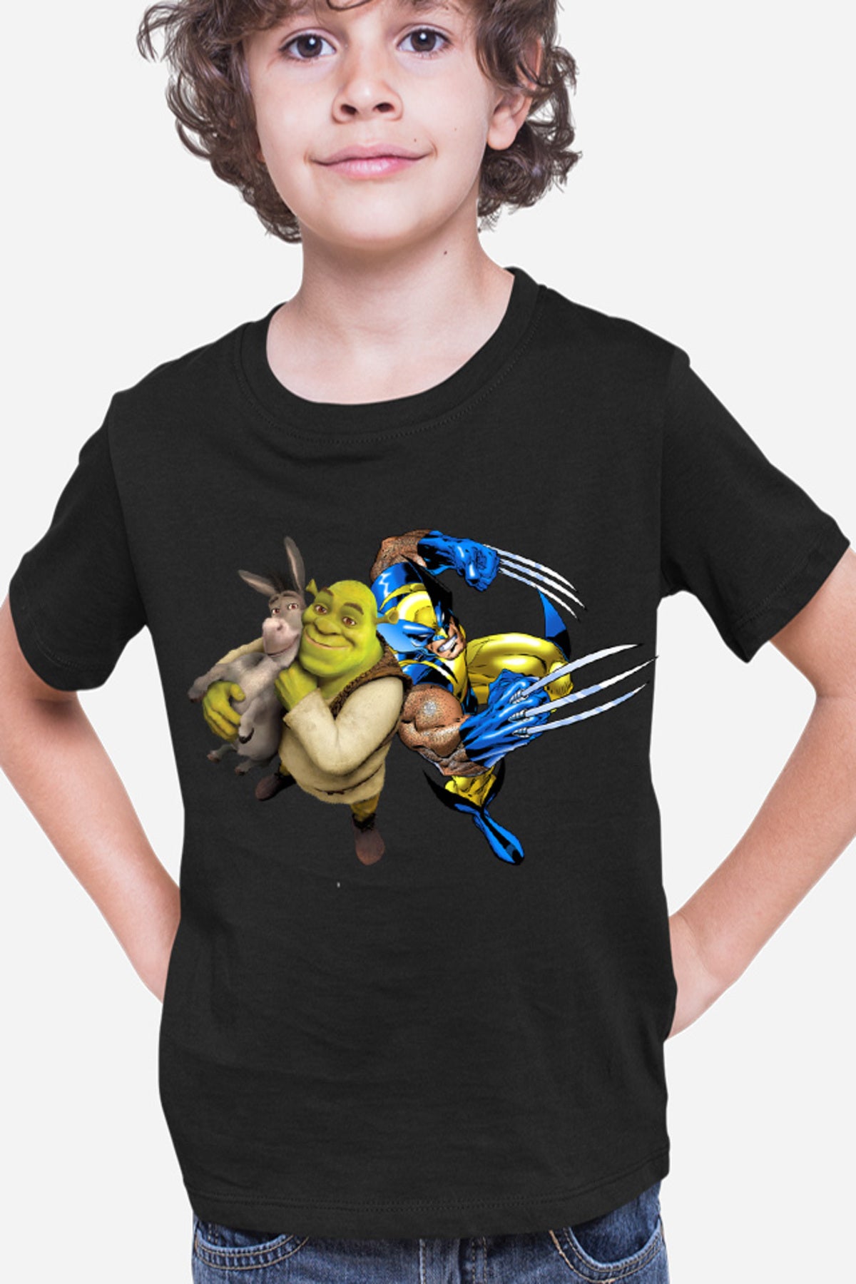 Tricou copii Shrek Wolverine Donkey Marvel Comic Books