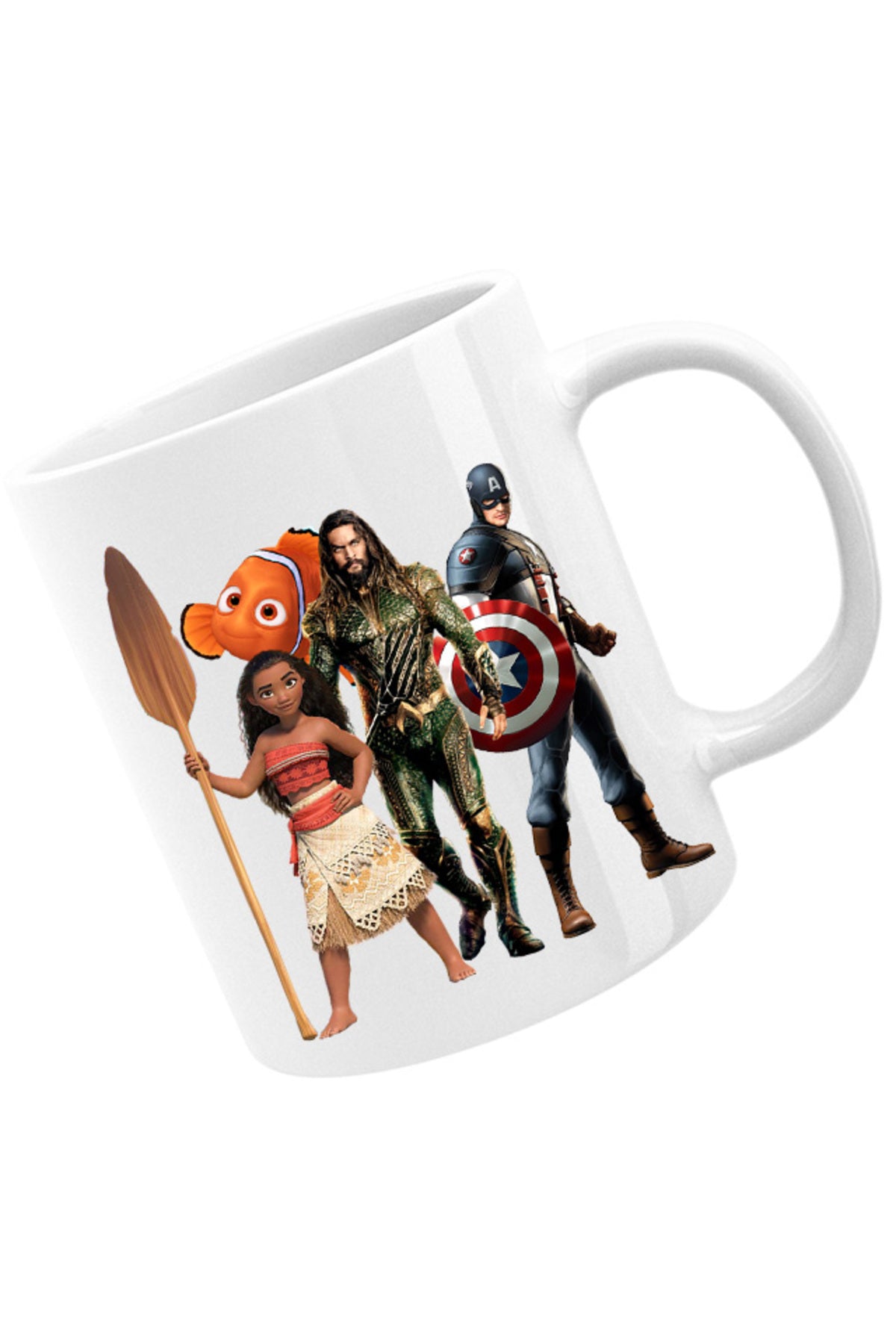 Cana Aquaman Moana Destiny Captain America Nemo Fish Cut, alba, 330 ml
