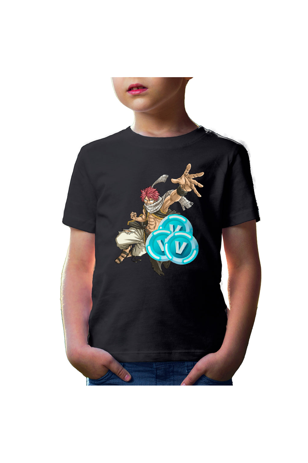 Tricou copii Fairy Tail Fortnite Animekage Natsu Dragneel