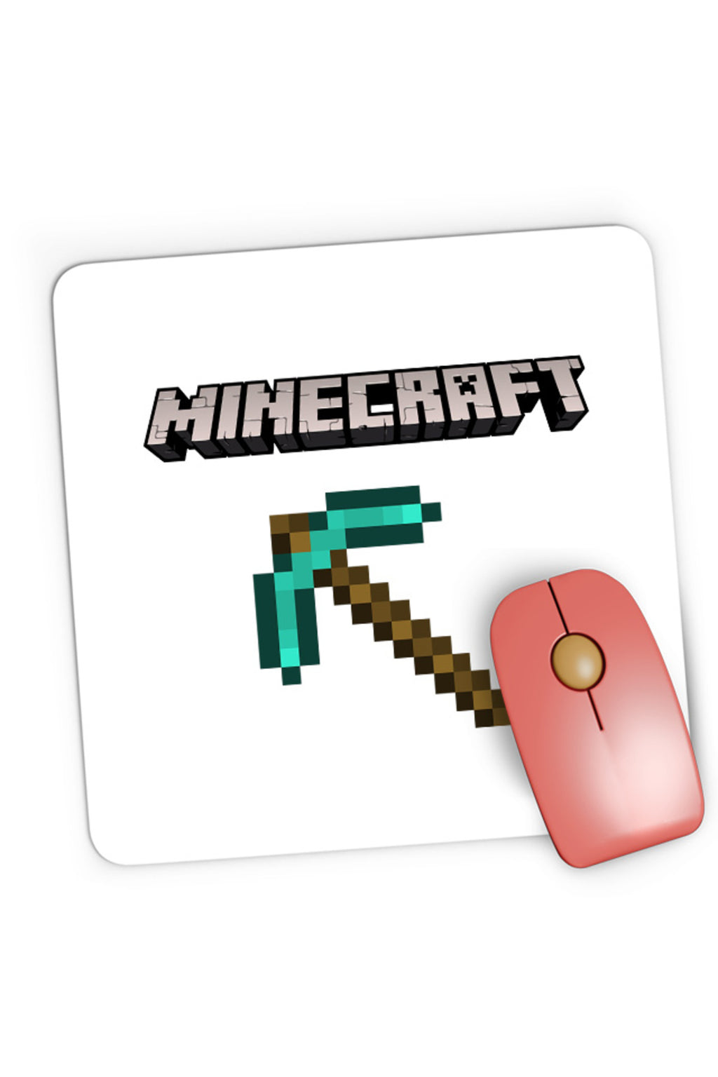 Mousepad Gaming Minecraft Logo Stone Pickaxe Open World Pixels, 21x19 cm