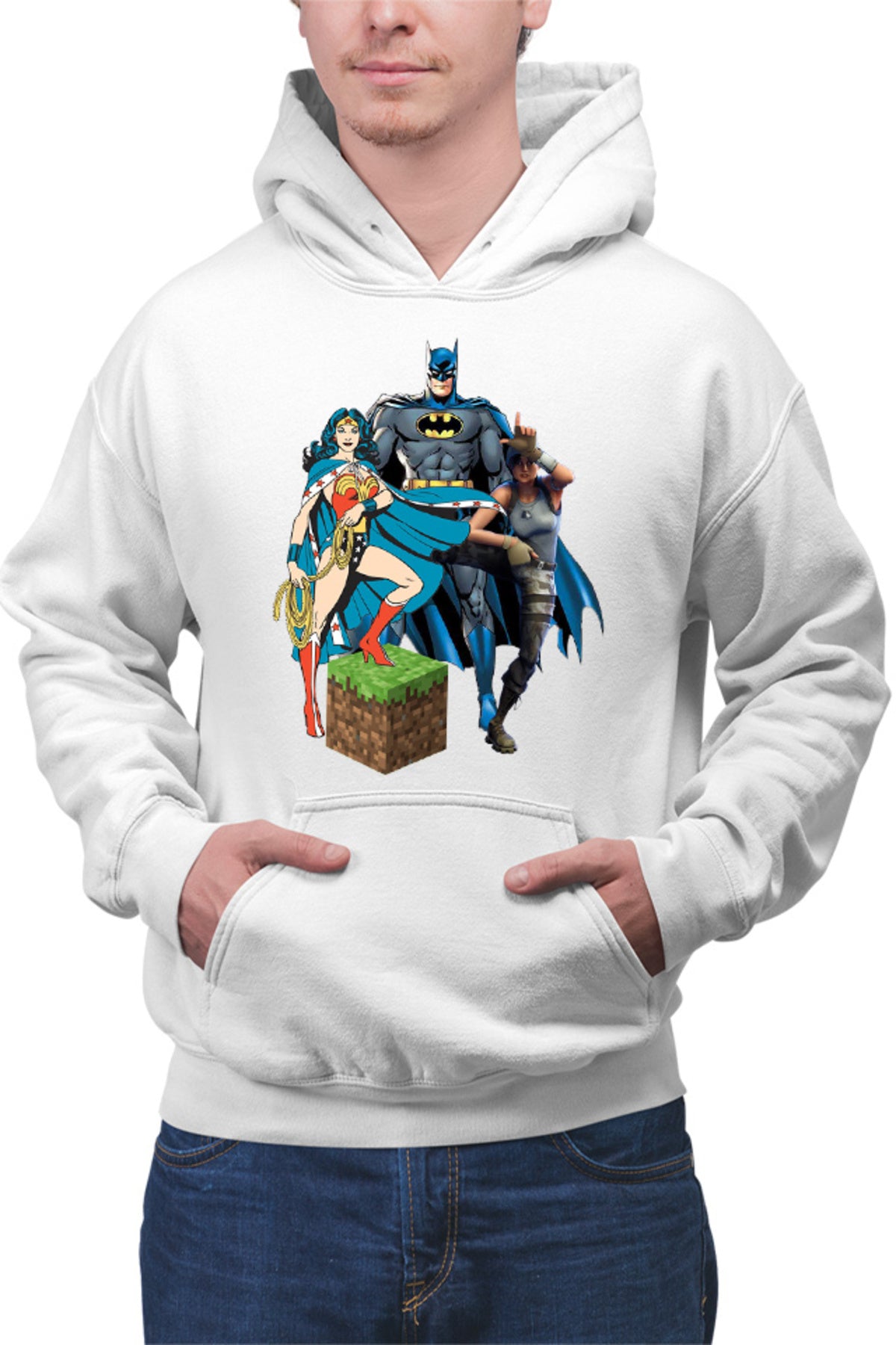 Hanorac barbati Wonder Woman Minecraft Grass Cube Batman Fortnite Dance