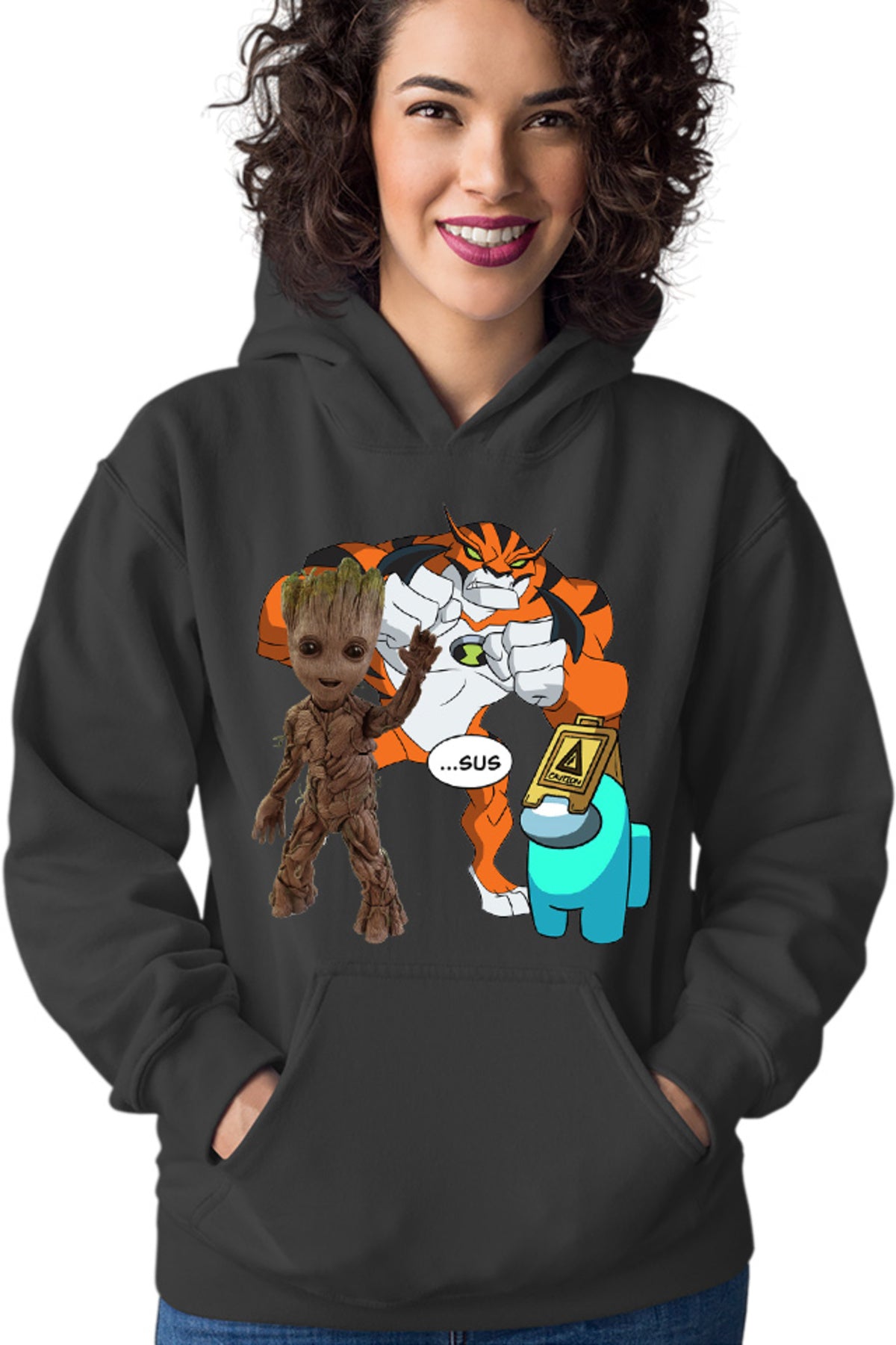 Hanorac dama Baby Groot Ben 10 Huge Cat Among Us Sus