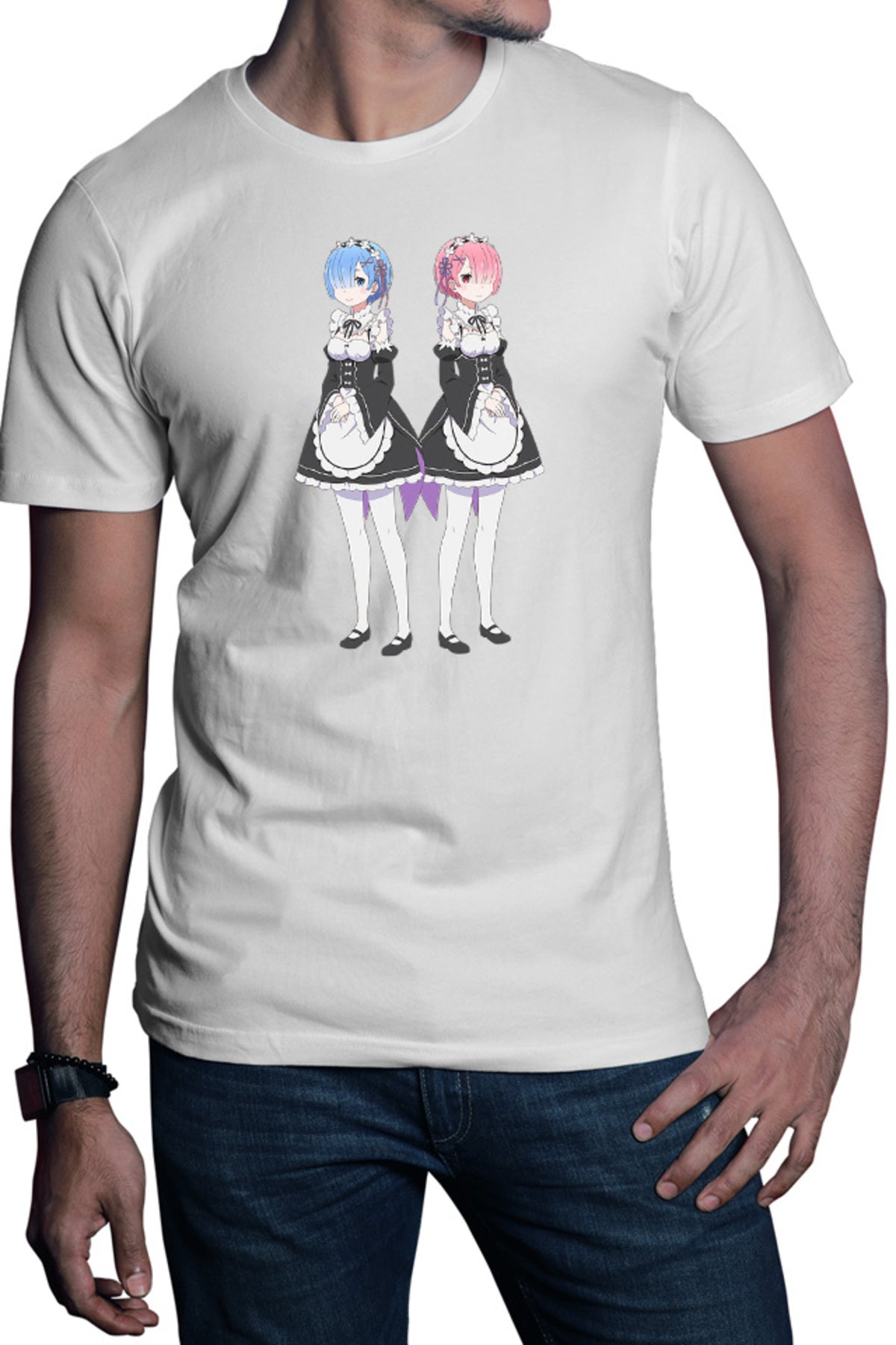 Tricou barbati Re Zero REM RAM Demon Siblings Horns Power Tribe