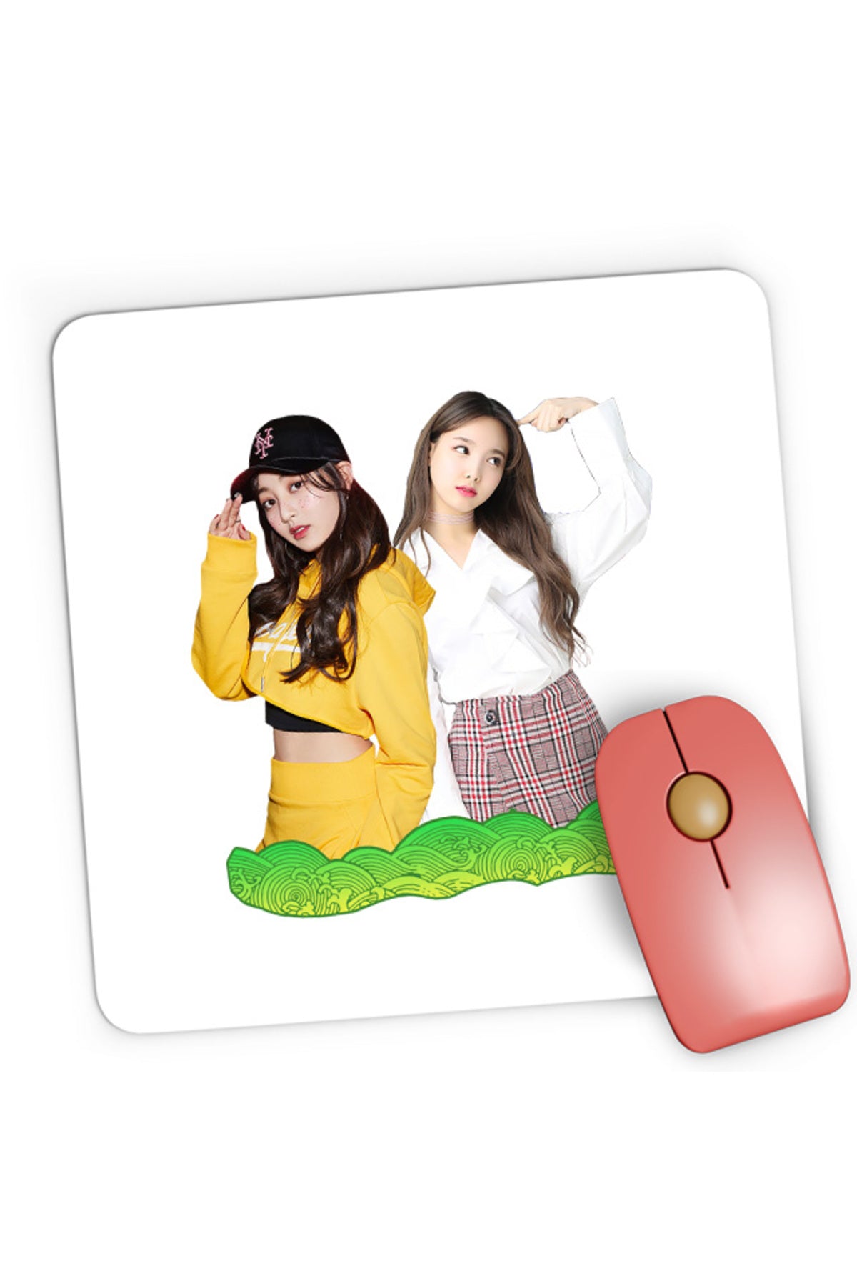 Mousepad Gaming Twice Nayeon Jihyo Icon Wave Cute Girls Dancers, 21x19 cm