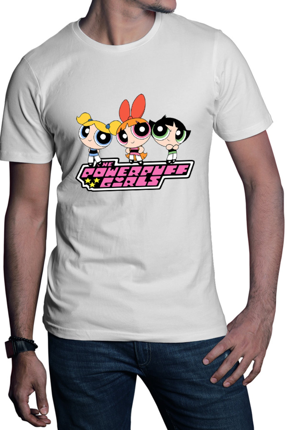 Tricou barbati The Powerpuff Girls Logo Cartoon Animation